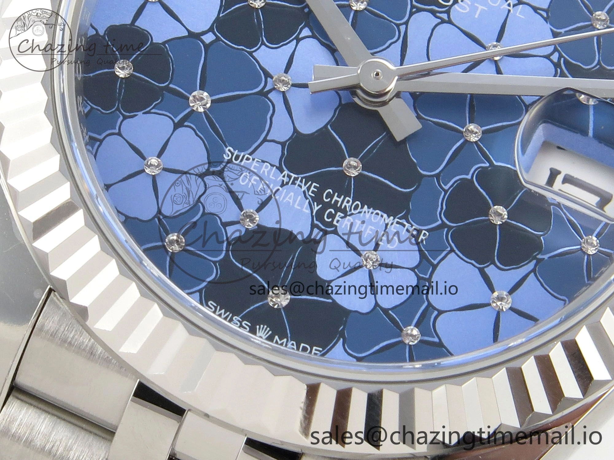 FreshLook DateJust 31 278274 THBF 1:1 Best Edition 904L Steel Fluted Blue Floral Dial on SS Jubilee Bracelet HZ Cal. 30
