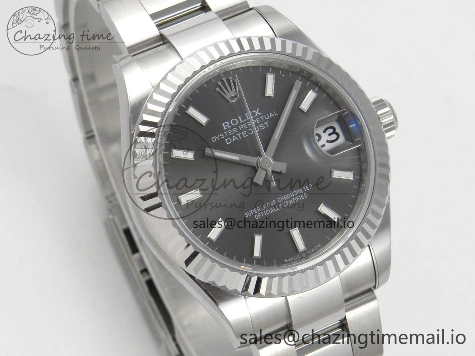 DateJust 31 278274 THBF 1:1 Best Edition 904L Steel Gray Dial Stick Marker on SS Oyster Bracelet HZ Cal. ZipUp 12