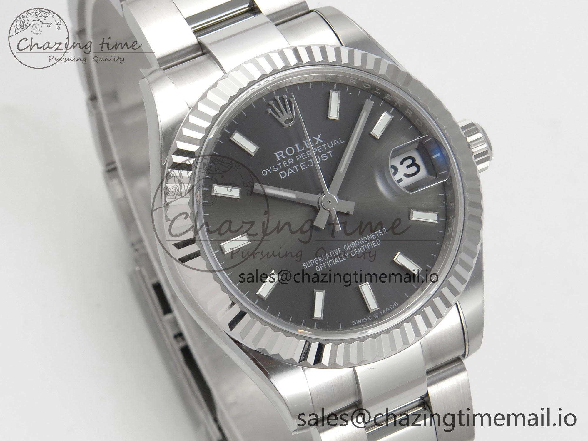 DateJust 31 278274 THBF 1:1 Best Edition 904L Steel Gray Dial Stick Marker on SS Oyster Bracelet HZ Cal. ZipUp 12