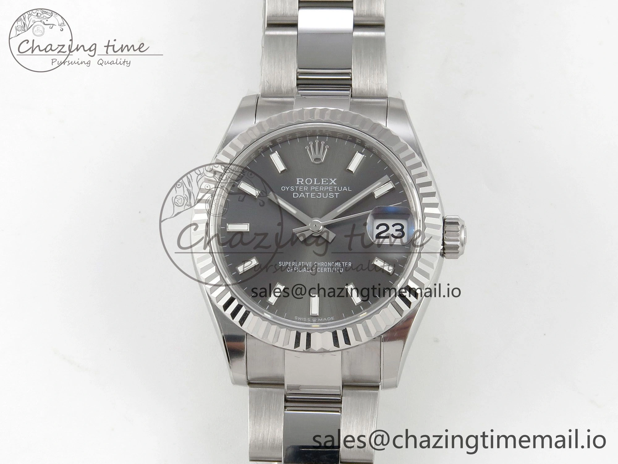DateJust 31 278274 THBF 1:1 Best Edition 904L Steel Gray Dial Stick Marker on SS Oyster Bracelet HZ Cal. ZipUp 12