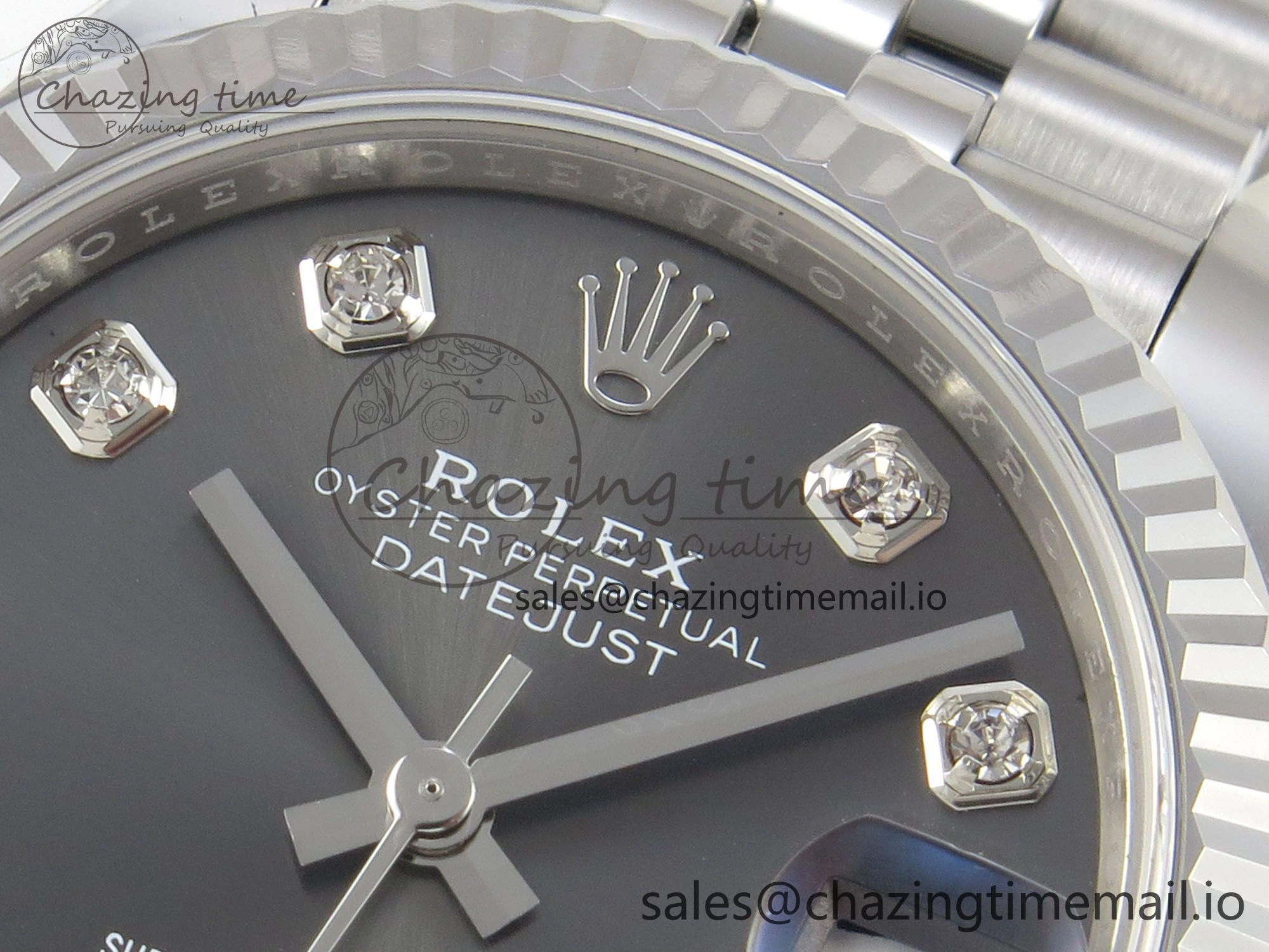 Durable DateJust 31 278274 THBF 1:1 Best Edition 904L Steel Gray Diamond Dial on SS Jubilee Bracelet HZ Cal. 5