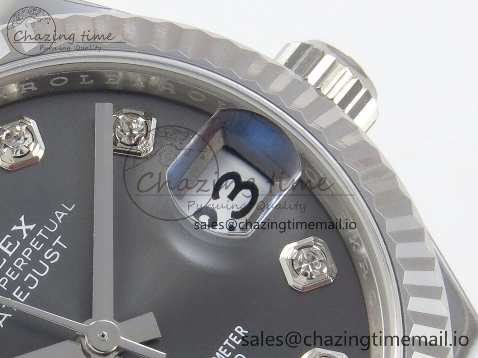 Durable DateJust 31 278274 THBF 1:1 Best Edition 904L Steel Gray Diamond Dial on SS Jubilee Bracelet HZ Cal. 5