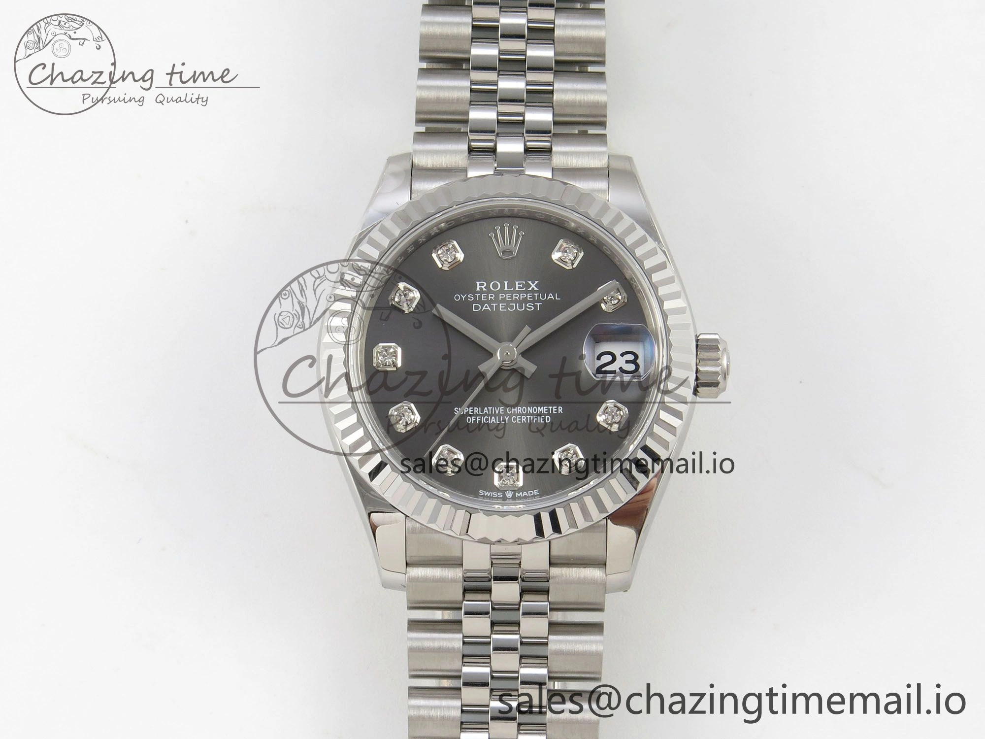 Durable DateJust 31 278274 THBF 1:1 Best Edition 904L Steel Gray Diamond Dial on SS Jubilee Bracelet HZ Cal. 5