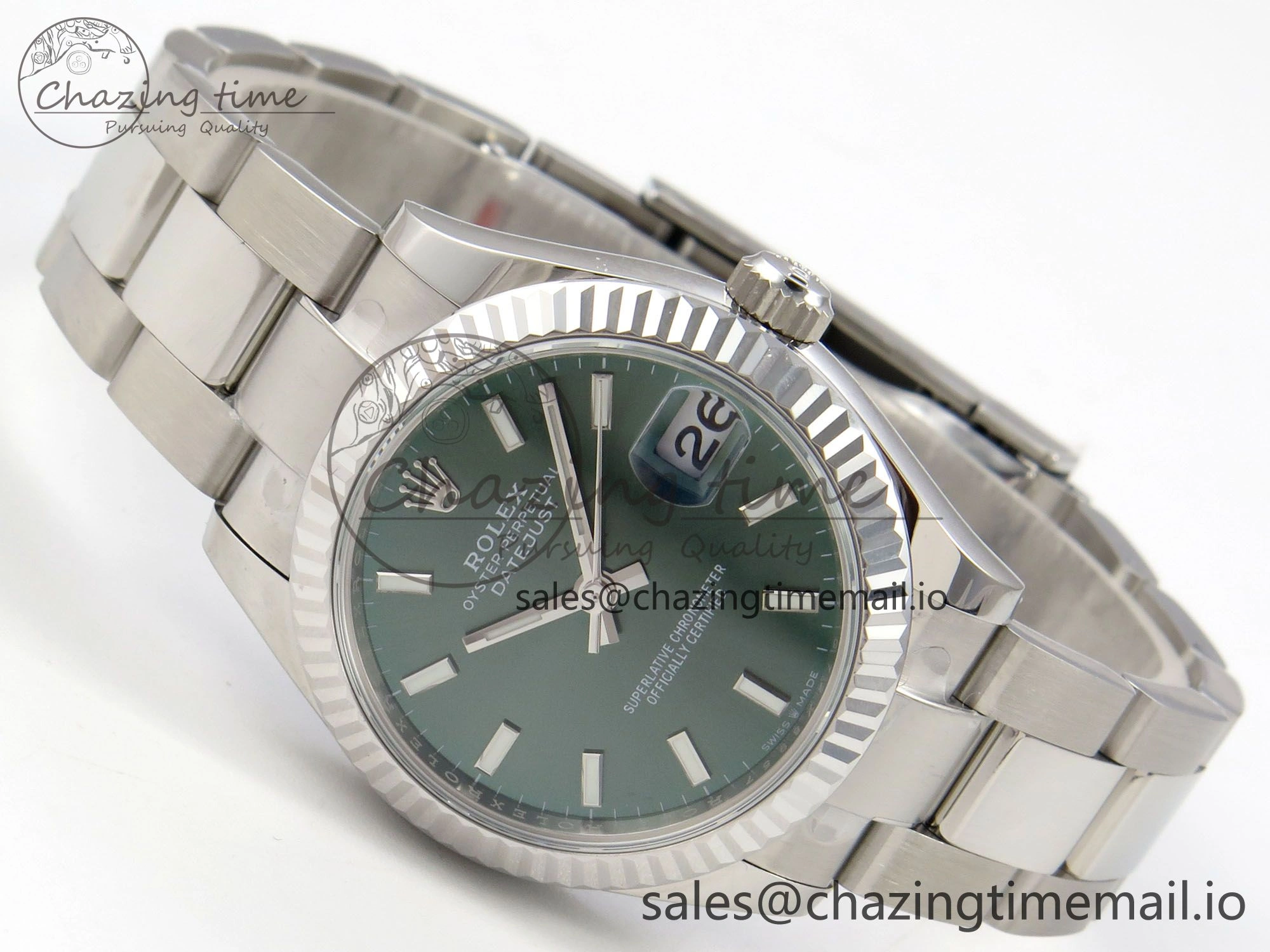 EyeCatching DateJust 31 278274 THBF 1:1 Best Edition 904L Steel Green Dial Stick Marker on SS Oyster Bracelet HZ Cal. 70
