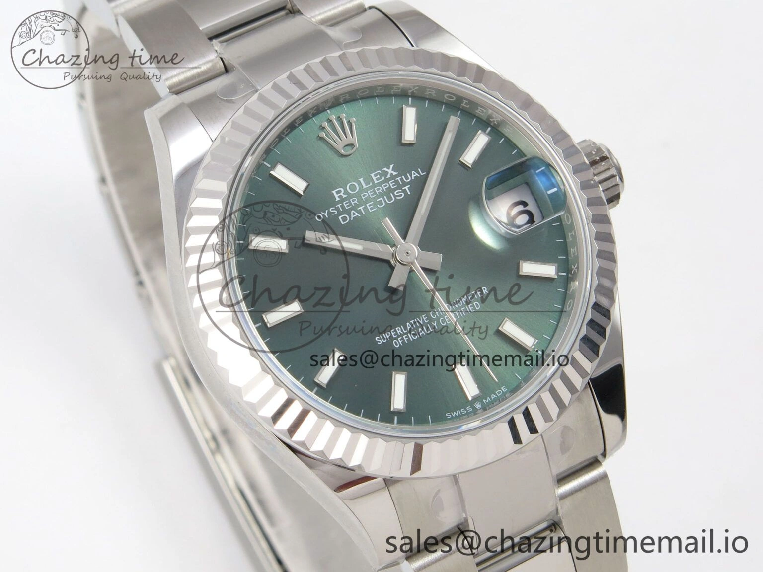 EyeCatching DateJust 31 278274 THBF 1:1 Best Edition 904L Steel Green Dial Stick Marker on SS Oyster Bracelet HZ Cal. 70