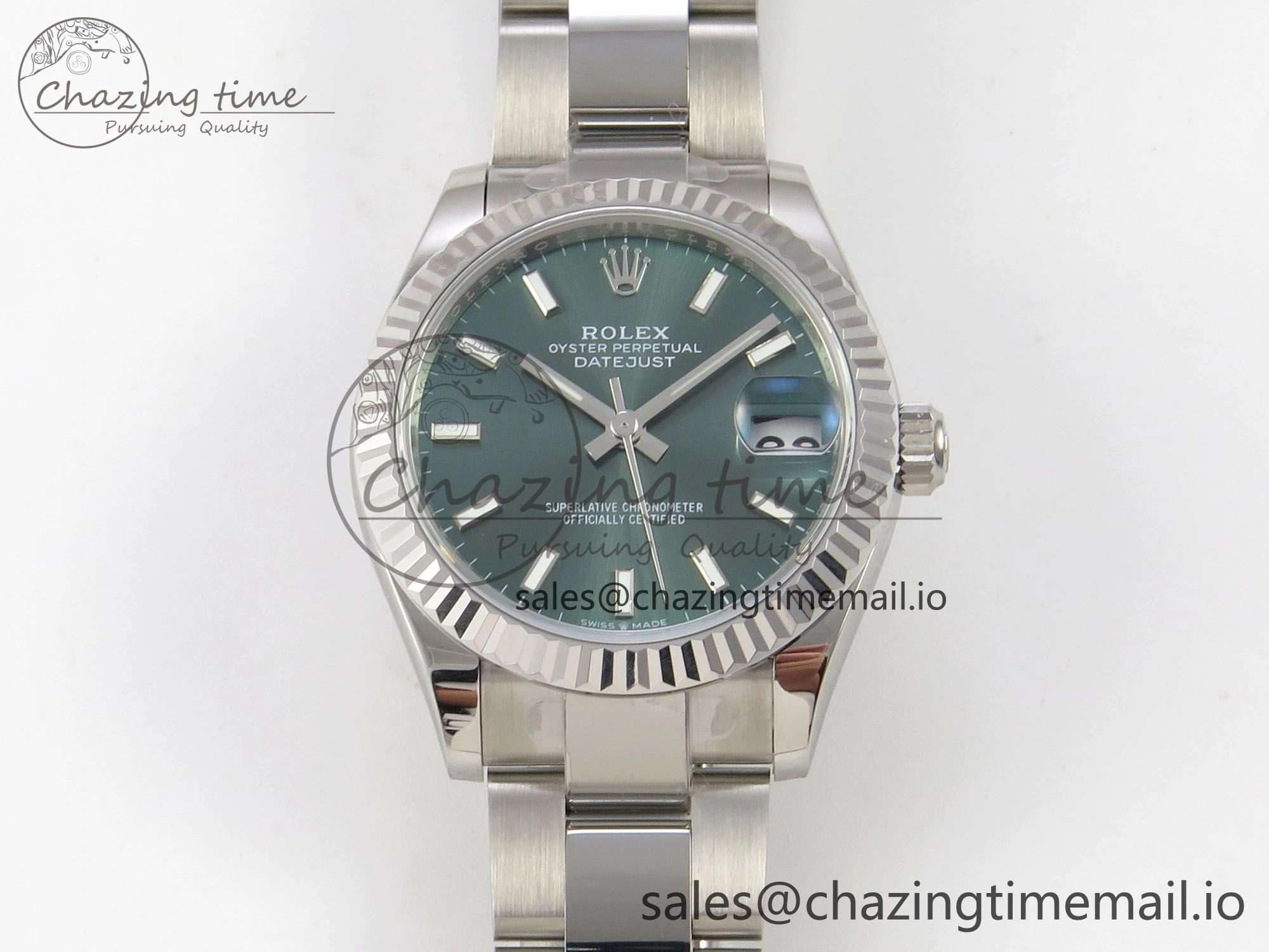 EyeCatching DateJust 31 278274 THBF 1:1 Best Edition 904L Steel Green Dial Stick Marker on SS Oyster Bracelet HZ Cal. 70