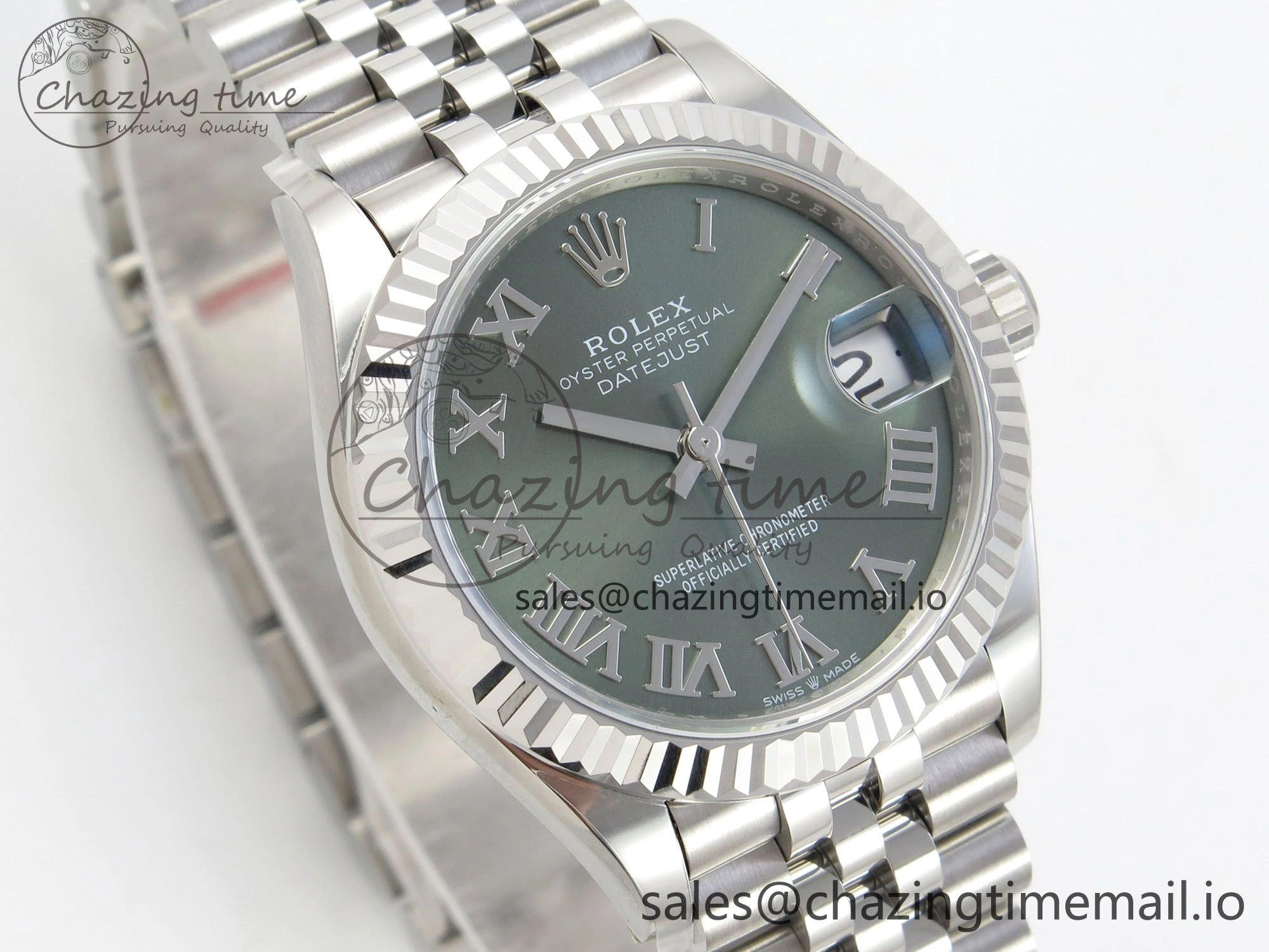 AllSeason DateJust 31 278274 THBF 1:1 Best Edition 904L Steel Green Roman Dial on SS Jubilee Bracelet HZ Cal. 23