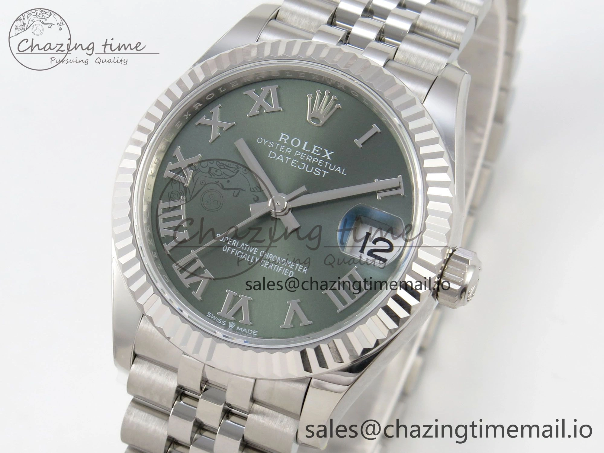 AllSeason DateJust 31 278274 THBF 1:1 Best Edition 904L Steel Green Roman Dial on SS Jubilee Bracelet HZ Cal. 23