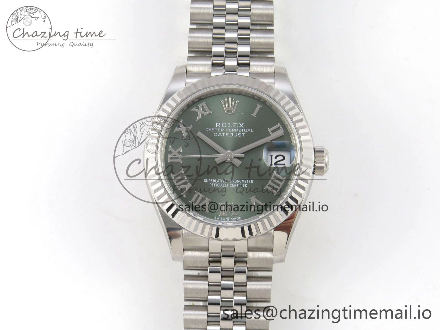 AllSeason DateJust 31 278274 THBF 1:1 Best Edition 904L Steel Green Roman Dial on SS Jubilee Bracelet HZ Cal. 23
