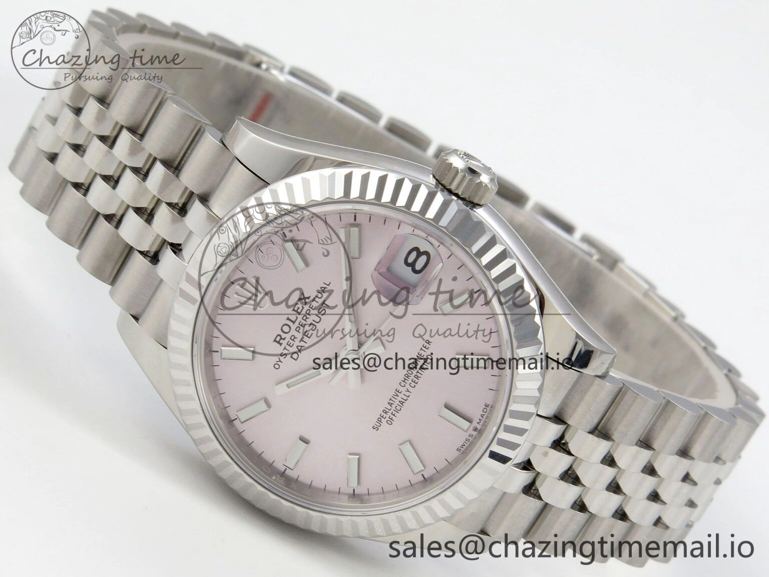 Contemporary DateJust 31 278274 THBF 1:1 Best Edition 904L Steel Pink Dial Stick Marker on SS Jubilee Bracelet HZ Cal. 38