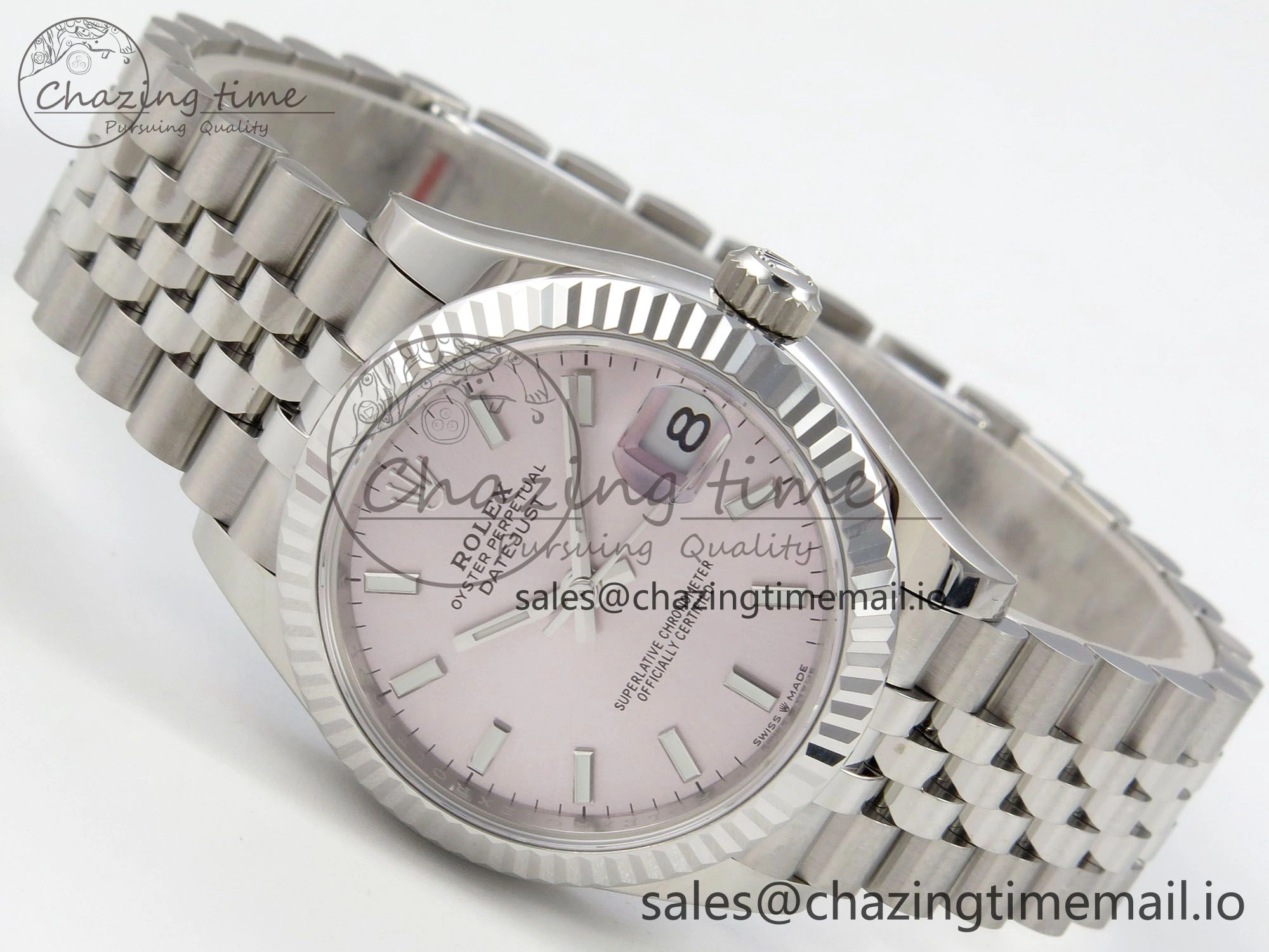 Contemporary DateJust 31 278274 THBF 1:1 Best Edition 904L Steel Pink Dial Stick Marker on SS Jubilee Bracelet HZ Cal. 38