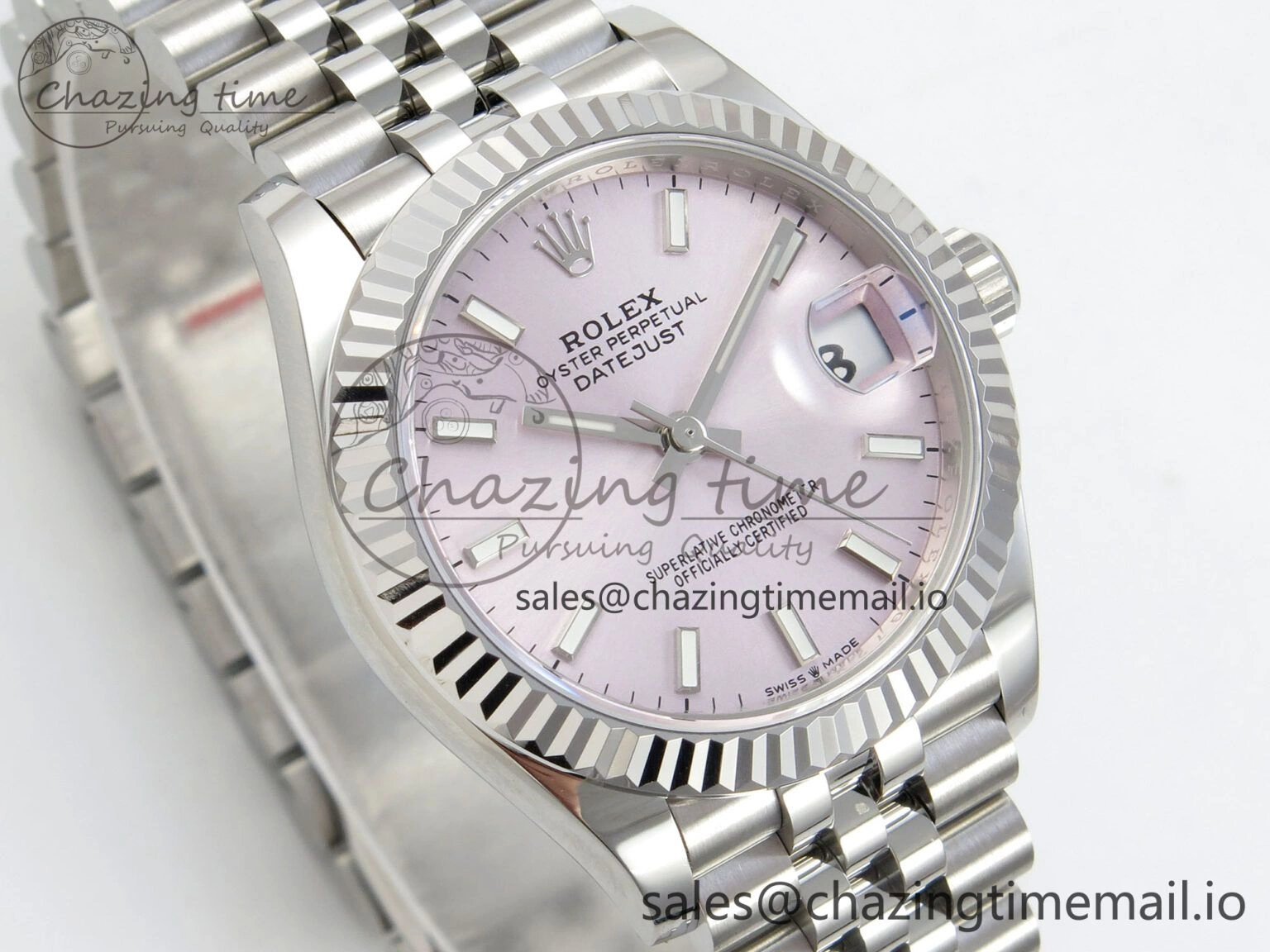 Contemporary DateJust 31 278274 THBF 1:1 Best Edition 904L Steel Pink Dial Stick Marker on SS Jubilee Bracelet HZ Cal. 38