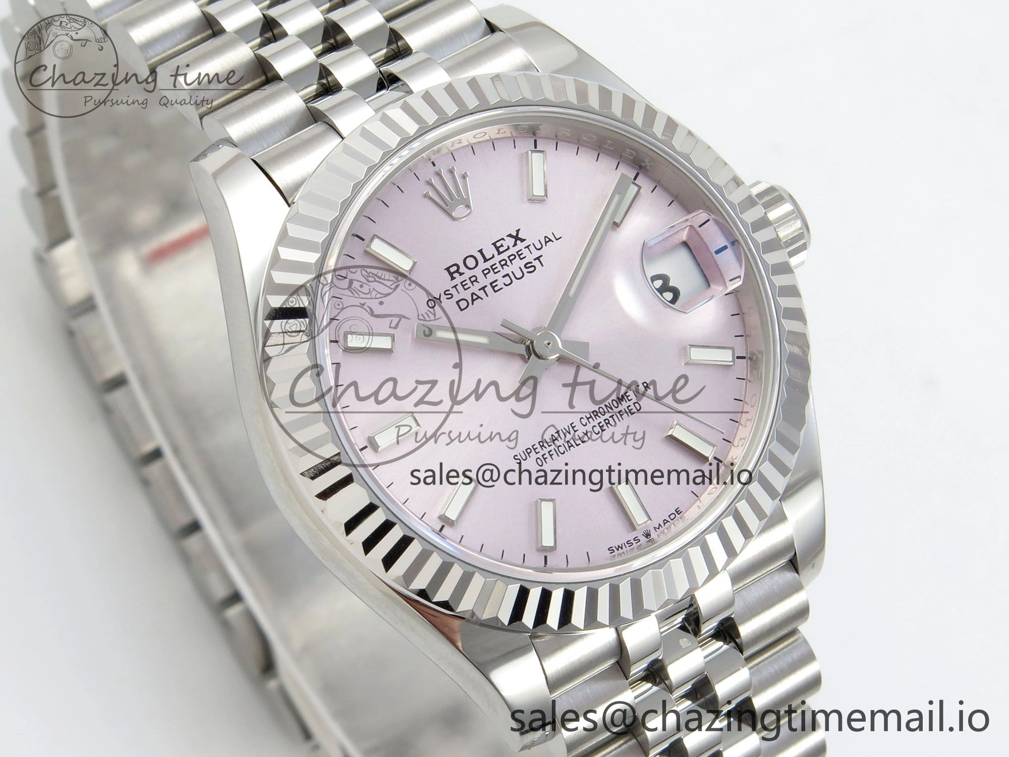 Contemporary DateJust 31 278274 THBF 1:1 Best Edition 904L Steel Pink Dial Stick Marker on SS Jubilee Bracelet HZ Cal. 38