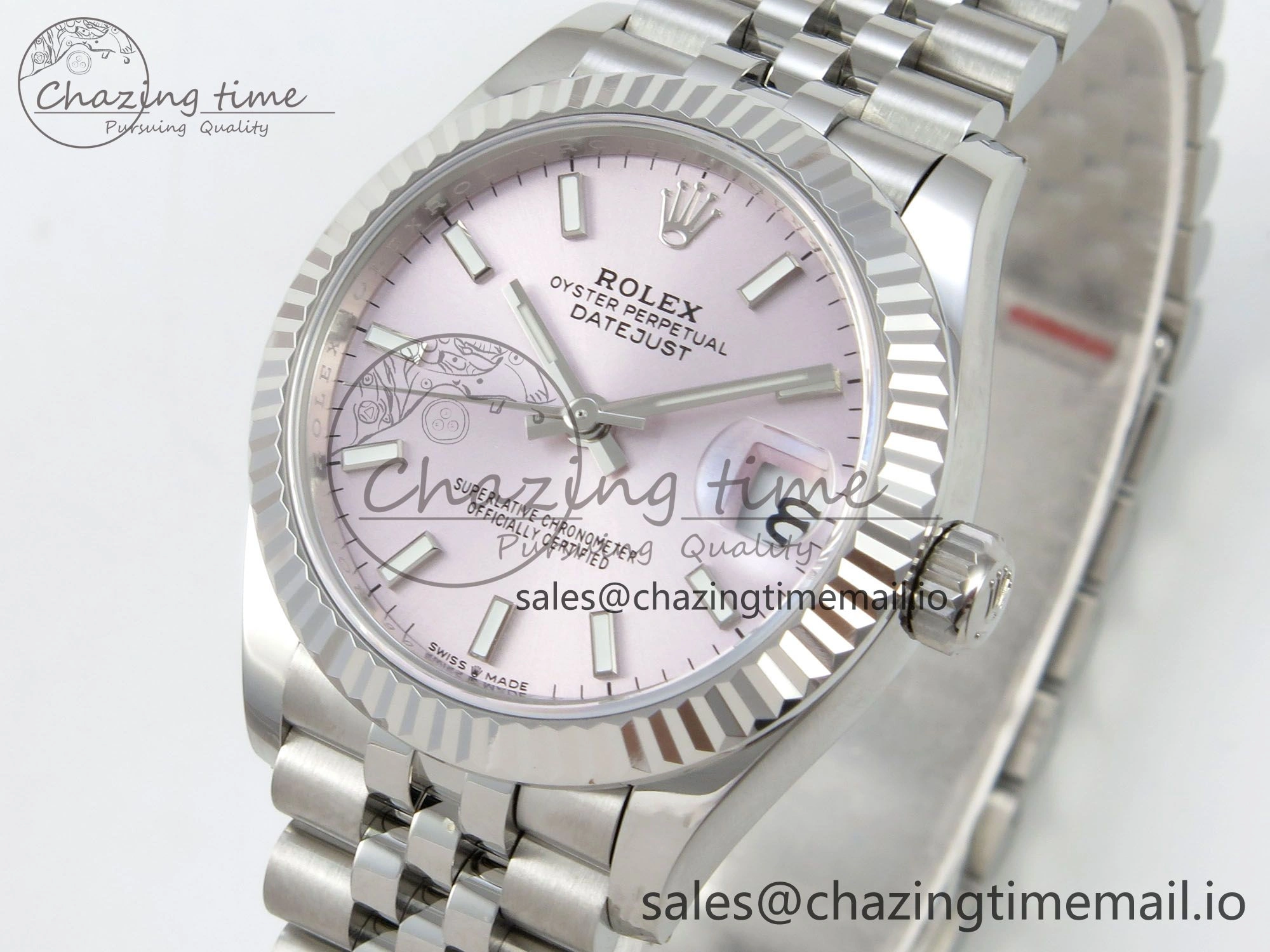 Contemporary DateJust 31 278274 THBF 1:1 Best Edition 904L Steel Pink Dial Stick Marker on SS Jubilee Bracelet HZ Cal. 38