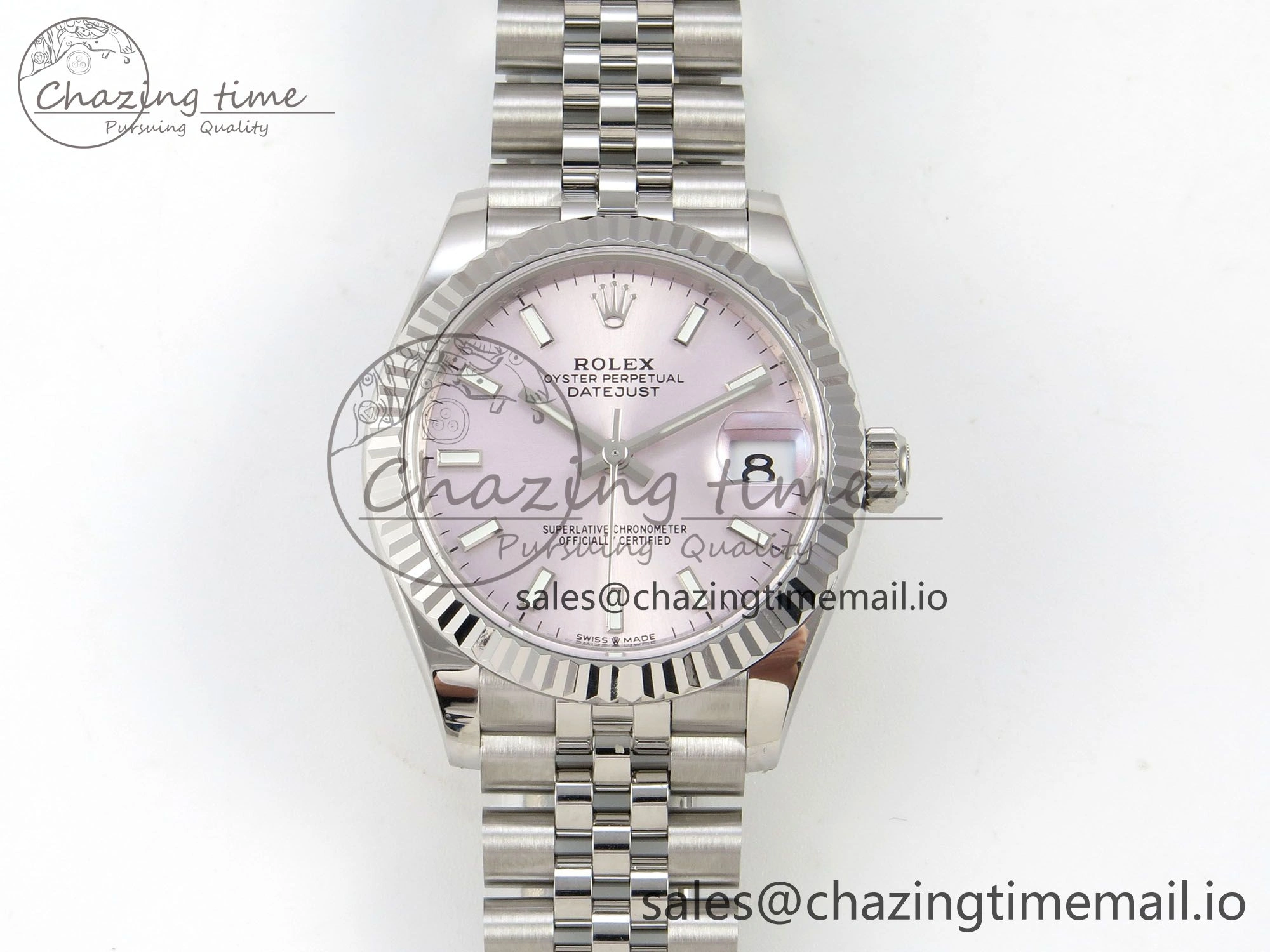 Contemporary DateJust 31 278274 THBF 1:1 Best Edition 904L Steel Pink Dial Stick Marker on SS Jubilee Bracelet HZ Cal. 38