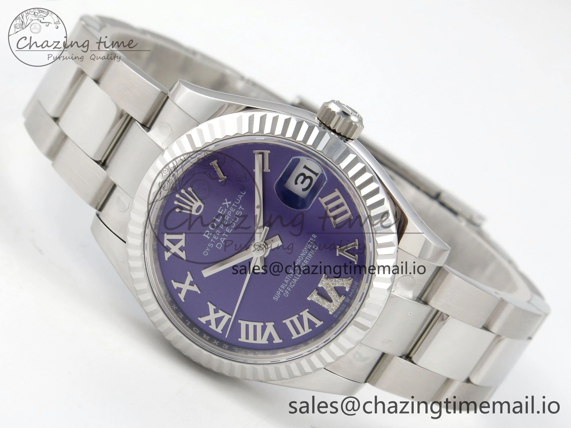 DateJust 31 278274 THBF 1:1 Best Edition 904L Steel Purple Dial on SS Oyster Bracelet HZ Cal. AllSeason 20