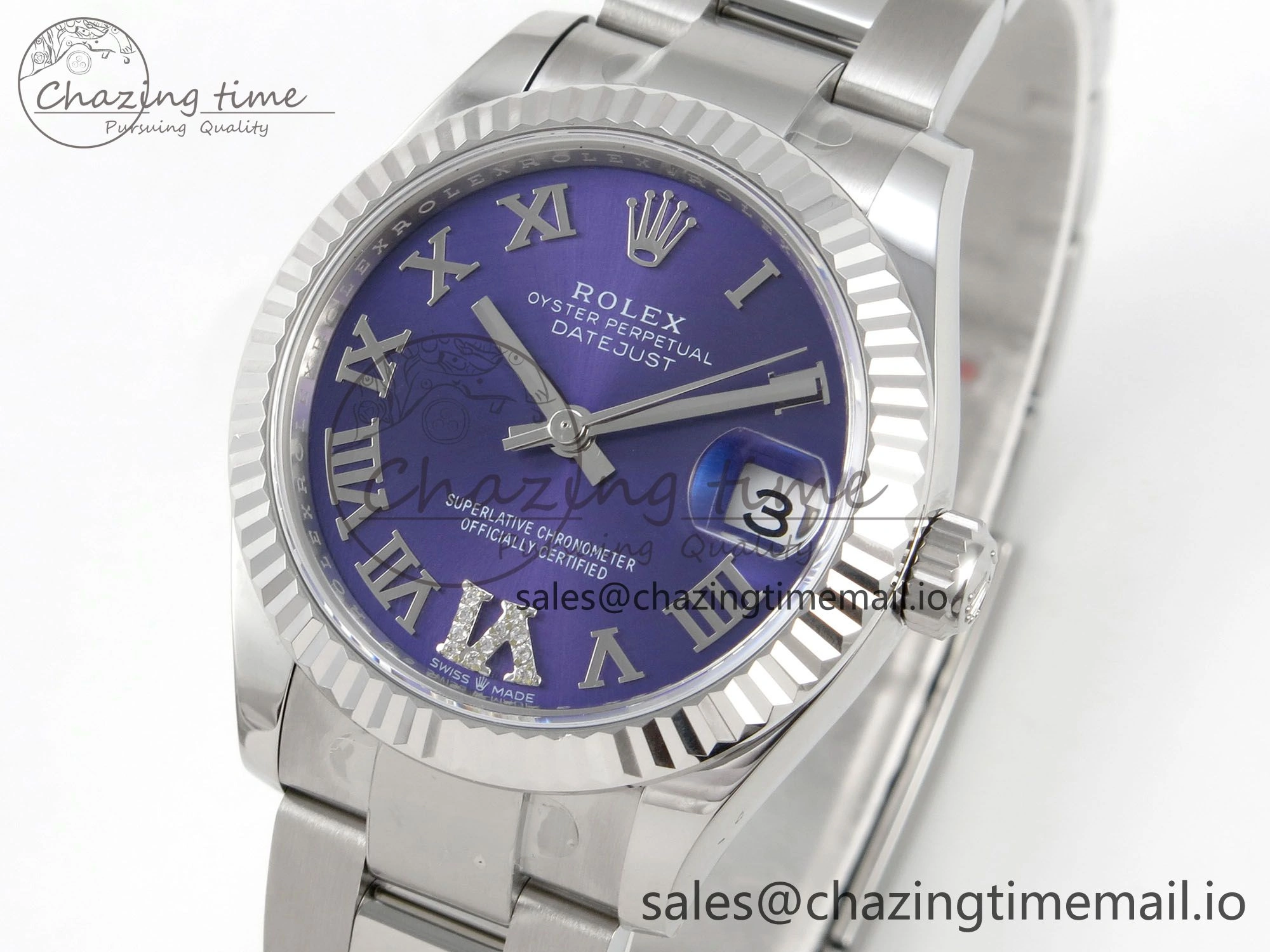 DateJust 31 278274 THBF 1:1 Best Edition 904L Steel Purple Dial on SS Oyster Bracelet HZ Cal. AllSeason 20