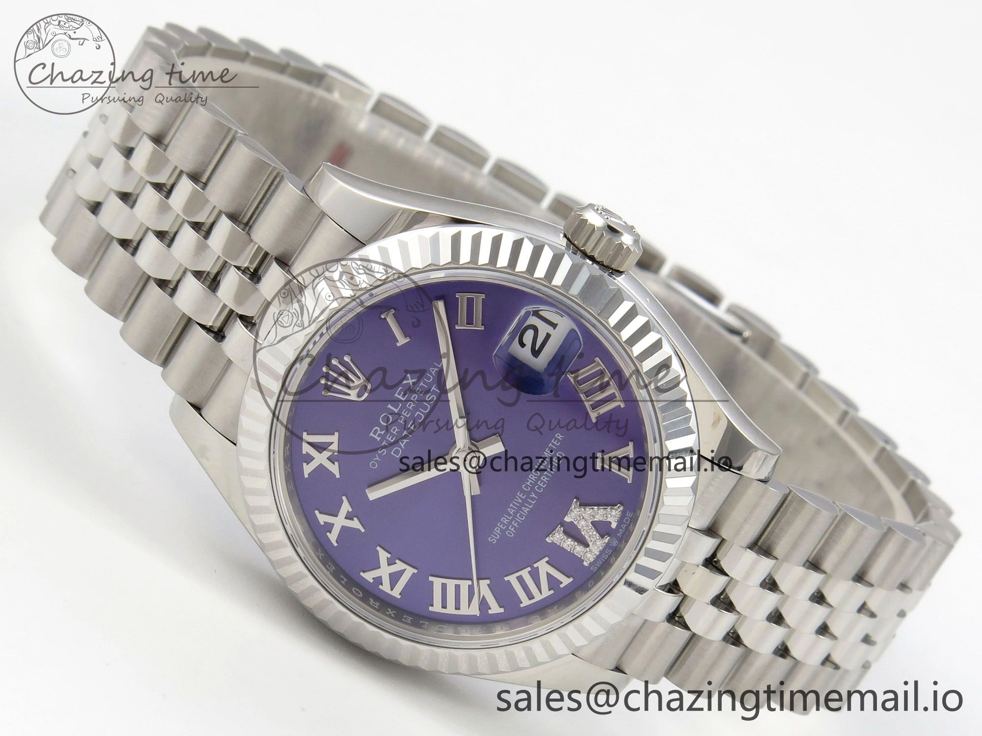 Tailored DateJust 31 278274 THBF 1:1 Best Edition 904L Steel Purple Roman Dial on SS Jubilee Bracelet HZ Cal. 43