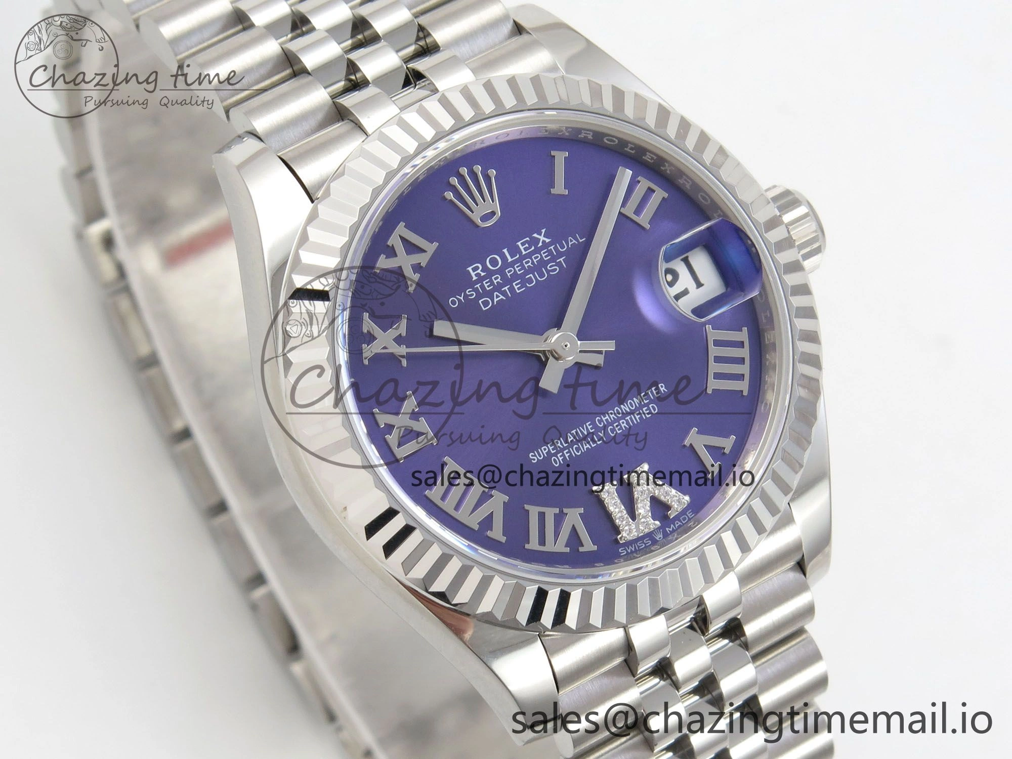 Tailored DateJust 31 278274 THBF 1:1 Best Edition 904L Steel Purple Roman Dial on SS Jubilee Bracelet HZ Cal. 43