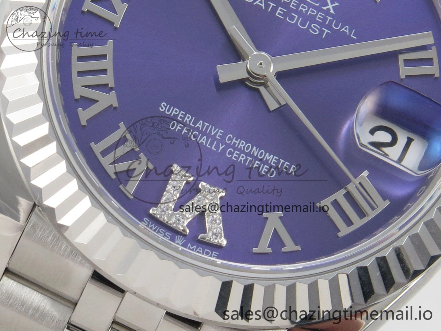 Tailored DateJust 31 278274 THBF 1:1 Best Edition 904L Steel Purple Roman Dial on SS Jubilee Bracelet HZ Cal. 43