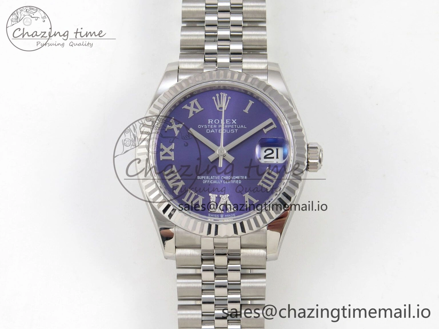 Tailored DateJust 31 278274 THBF 1:1 Best Edition 904L Steel Purple Roman Dial on SS Jubilee Bracelet HZ Cal. 43