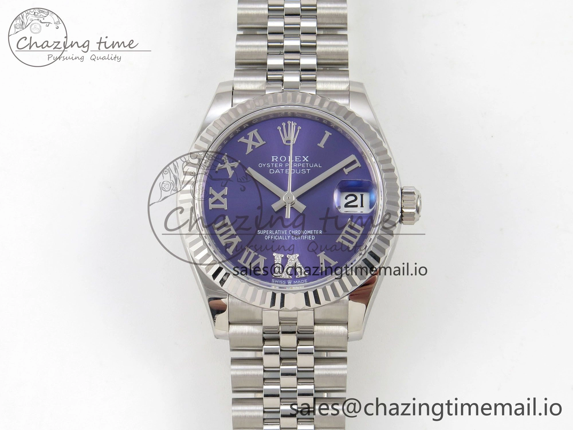 Tailored DateJust 31 278274 THBF 1:1 Best Edition 904L Steel Purple Roman Dial on SS Jubilee Bracelet HZ Cal. 43