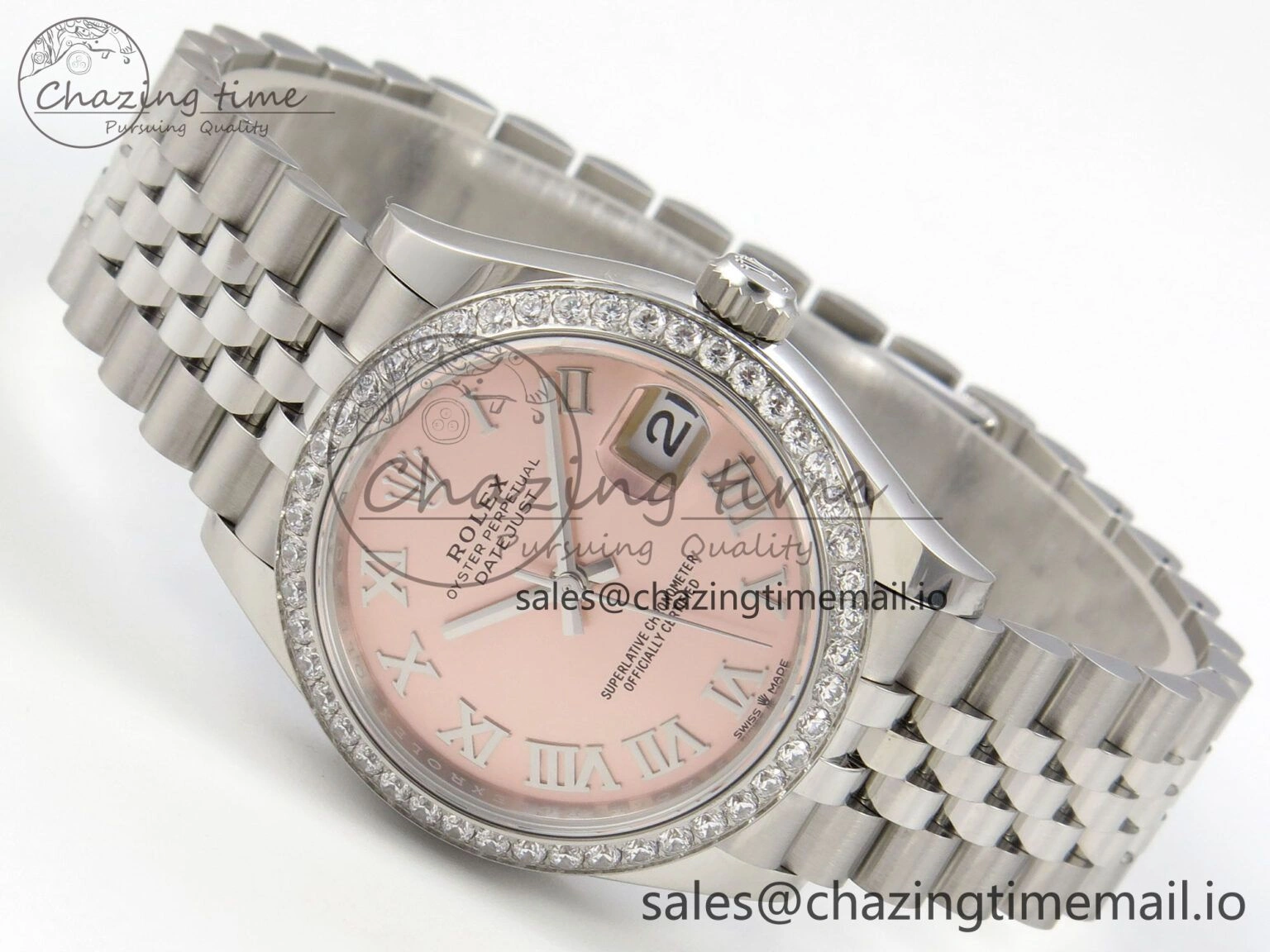 FreshLook DateJust 31 278274 THBF 1:1 Best Edition 904L Steel RG Roman Dial Diamonds Bezel on SS Jubilee Bracelet HZ Cal. 37