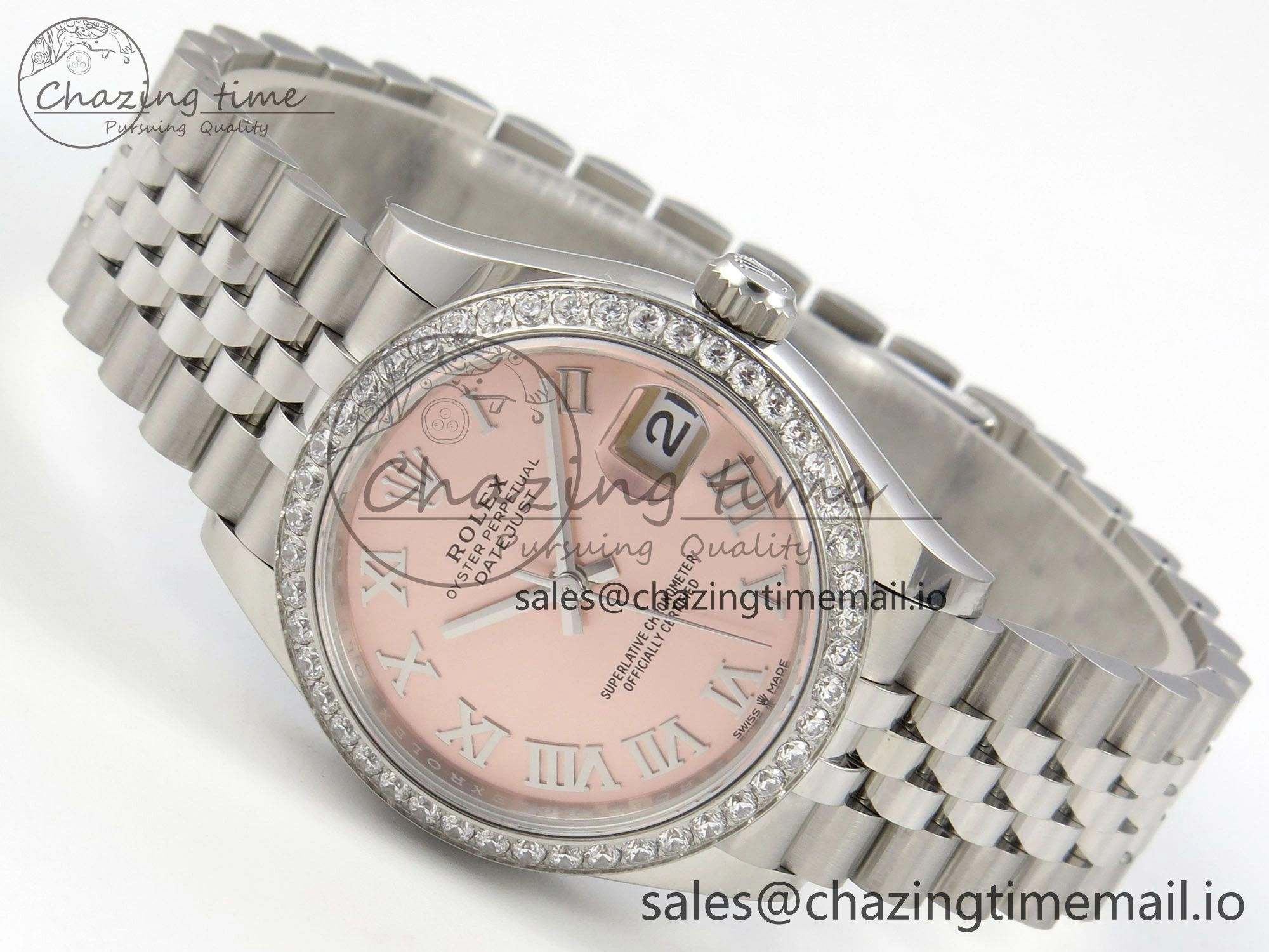 FreshLook DateJust 31 278274 THBF 1:1 Best Edition 904L Steel RG Roman Dial Diamonds Bezel on SS Jubilee Bracelet HZ Cal. 37