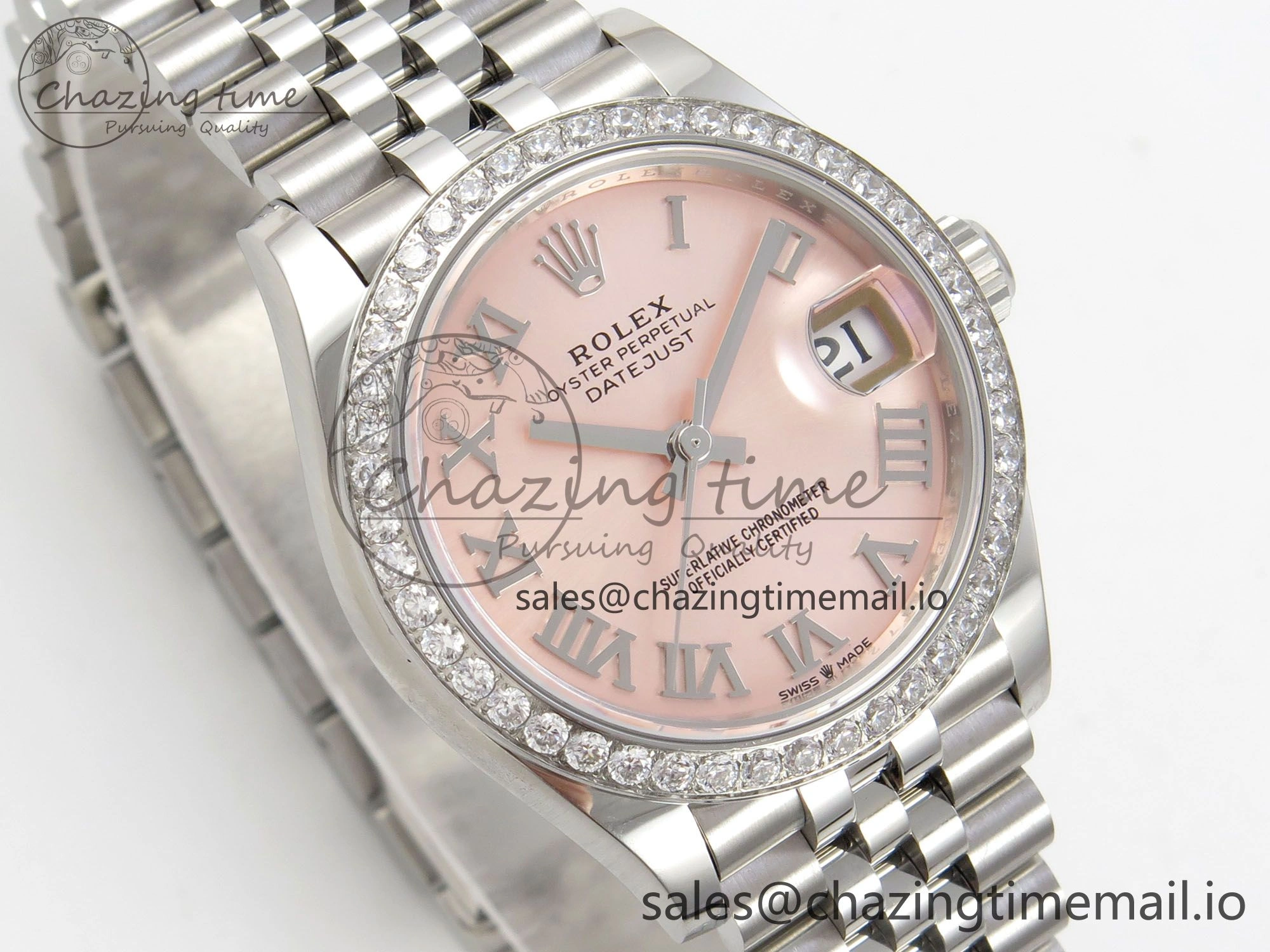 FreshLook DateJust 31 278274 THBF 1:1 Best Edition 904L Steel RG Roman Dial Diamonds Bezel on SS Jubilee Bracelet HZ Cal. 37