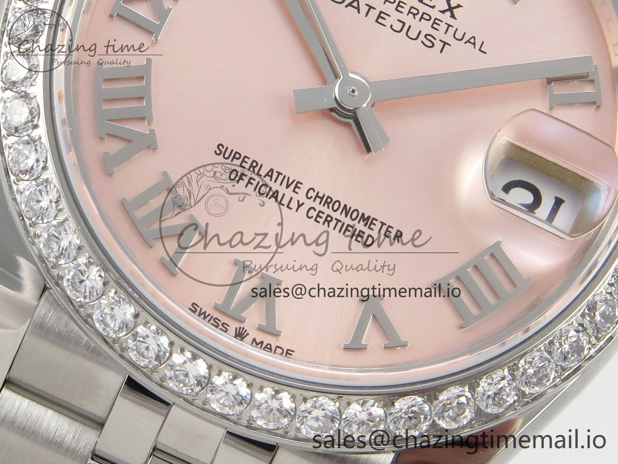 FreshLook DateJust 31 278274 THBF 1:1 Best Edition 904L Steel RG Roman Dial Diamonds Bezel on SS Jubilee Bracelet HZ Cal. 37