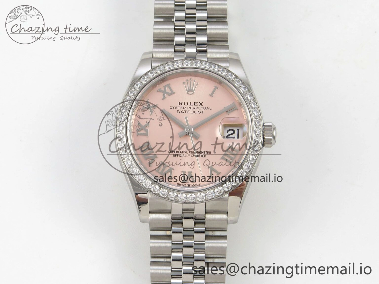 FreshLook DateJust 31 278274 THBF 1:1 Best Edition 904L Steel RG Roman Dial Diamonds Bezel on SS Jubilee Bracelet HZ Cal. 37