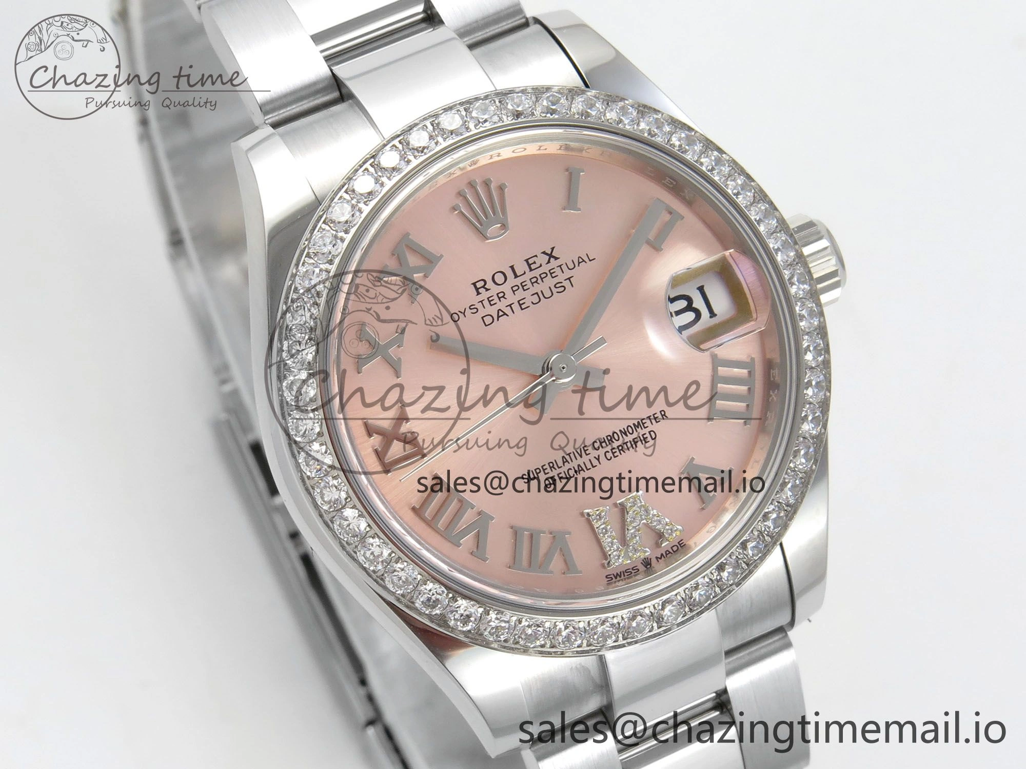 ModernLook DateJust 31 278274 THBF 1:1 Best Edition 904L Steel RG Roman Dial Diamonds Bezel on SS Oyster Bracelet HZ Cal. 11