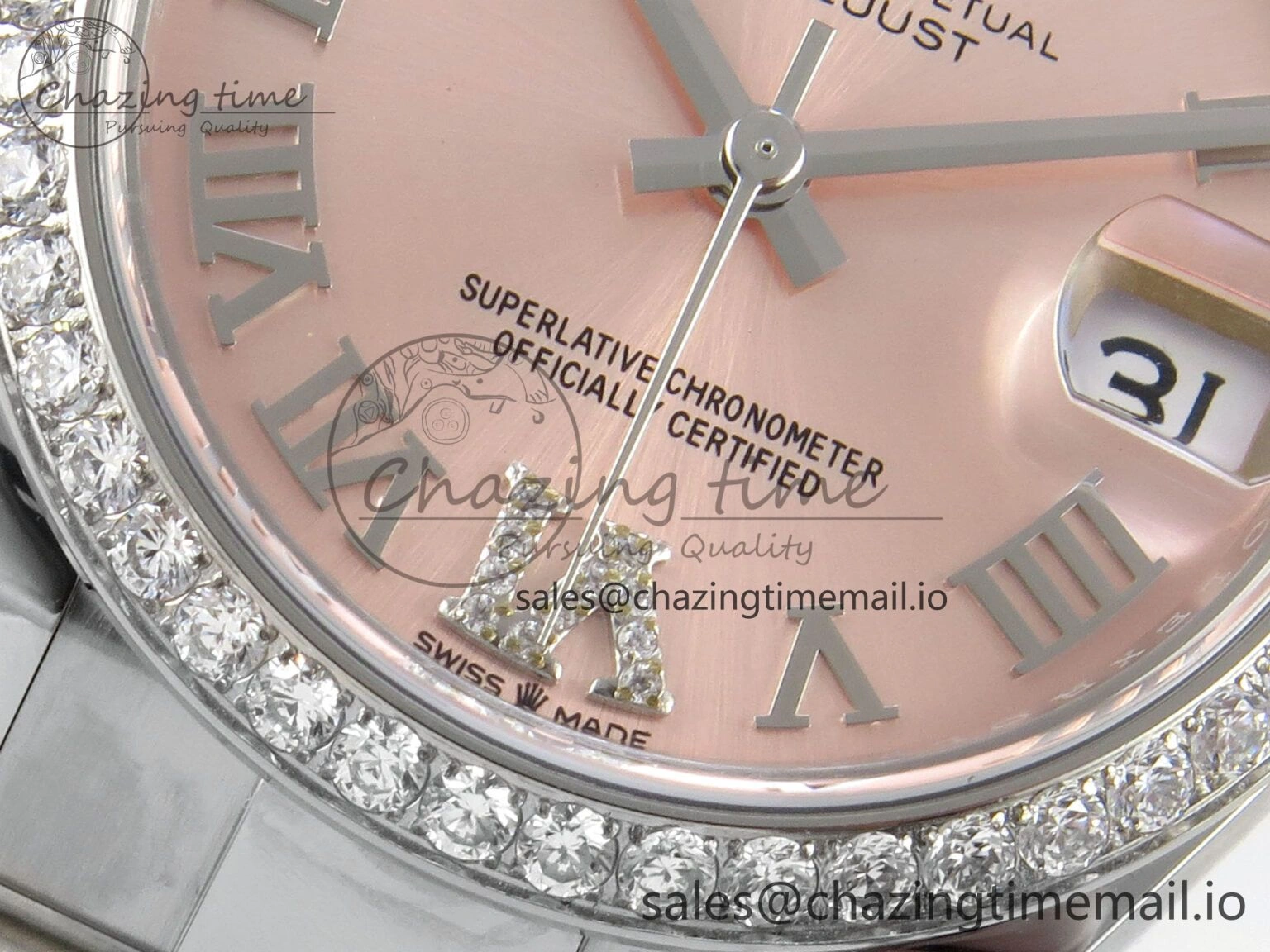 ModernLook DateJust 31 278274 THBF 1:1 Best Edition 904L Steel RG Roman Dial Diamonds Bezel on SS Oyster Bracelet HZ Cal. 11