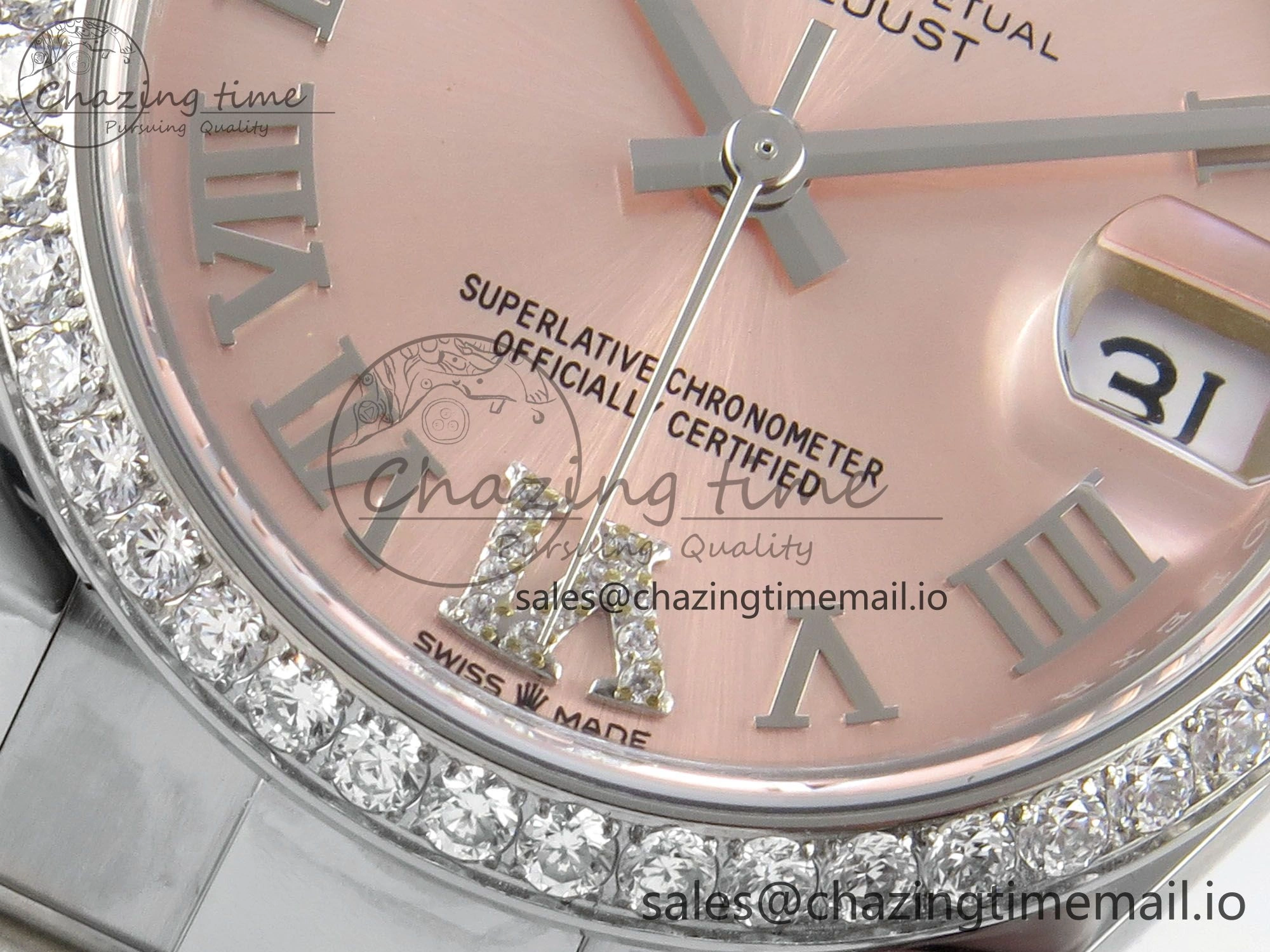 ModernLook DateJust 31 278274 THBF 1:1 Best Edition 904L Steel RG Roman Dial Diamonds Bezel on SS Oyster Bracelet HZ Cal. 11