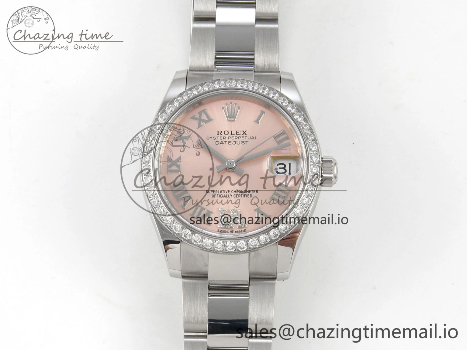 ModernLook DateJust 31 278274 THBF 1:1 Best Edition 904L Steel RG Roman Dial Diamonds Bezel on SS Oyster Bracelet HZ Cal. 11