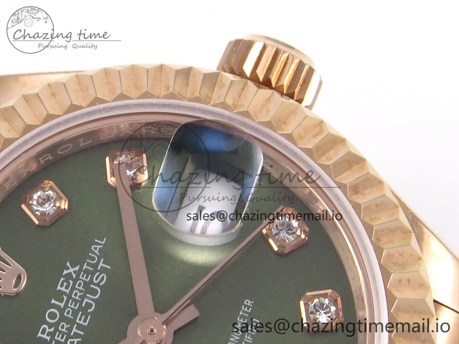 Thermal DateJust 31 278275 RG GMF 1:1 Best Edition 904L Steel Green Diamonds Dial on Jubilee Bracelet A 1144