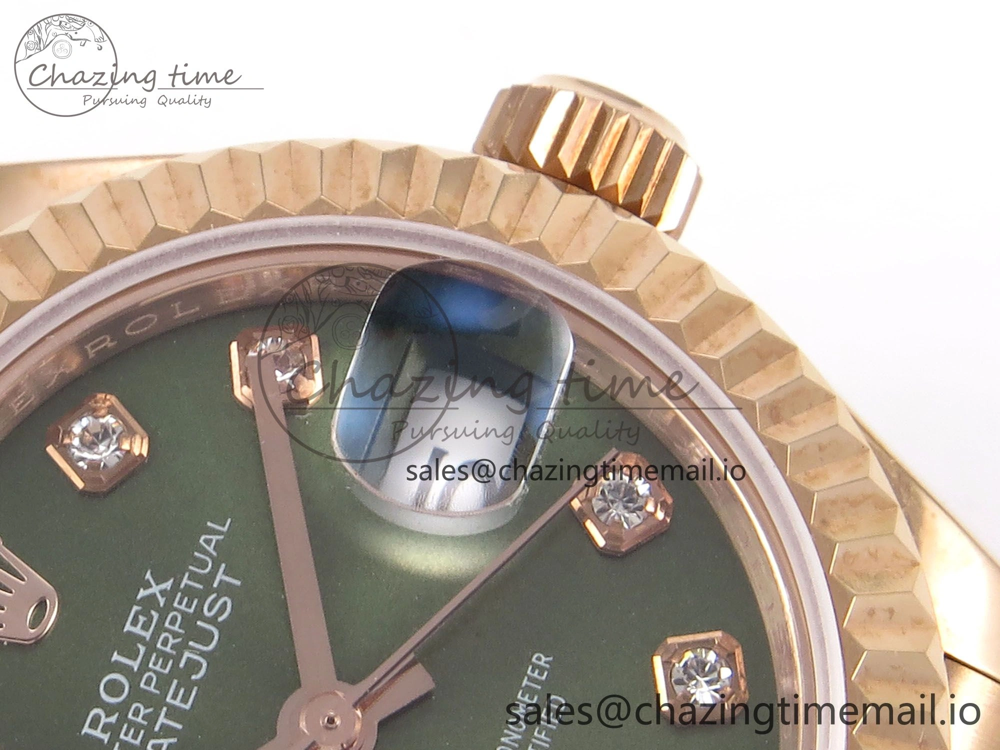 Thermal DateJust 31 278275 RG GMF 1:1 Best Edition 904L Steel Green Diamonds Dial on Jubilee Bracelet A 1144