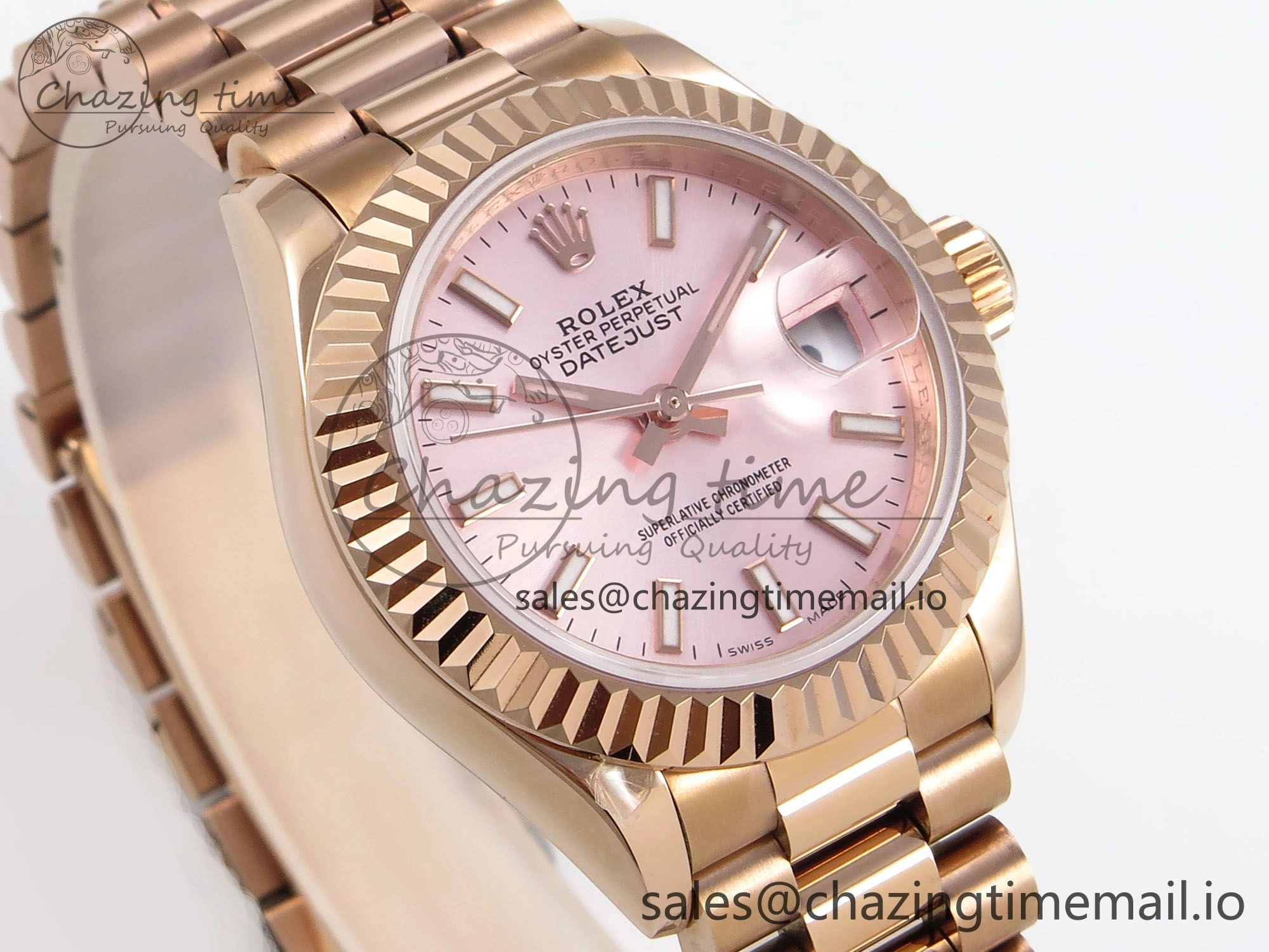 DateJust 31 278275 RG GMF 1:1 Best Edition 904L Steel Pink Stick Dial on Jubilee Bracelet A WaterResistant 1147
