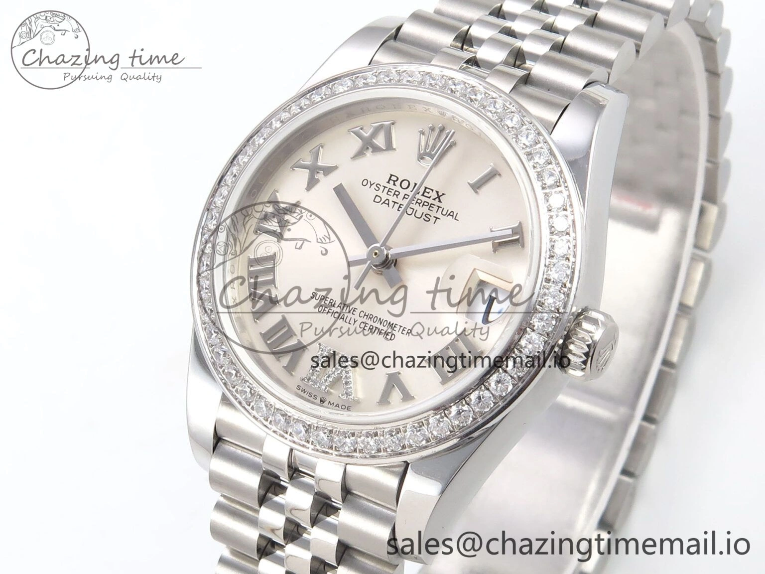 DateJust 31 278289RBR RG GMF 1:1 Best Edition 904L Steel Silver Roman Diamond Dial on Jubilee Bracelet A SoftTouch 1162