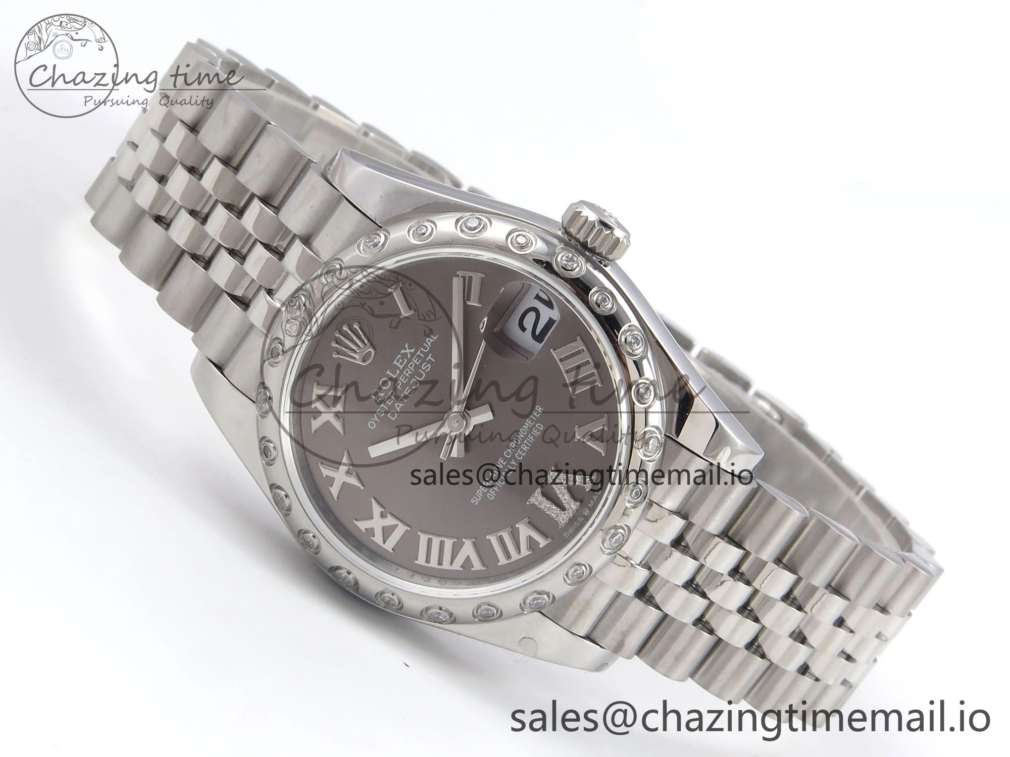 UrbanChic DateJust 31 278344RBR SS GMF 1:1 Best Edition 904L Steel Gray Roman Diamonds Dial on Jubilee Bracelet A 1159