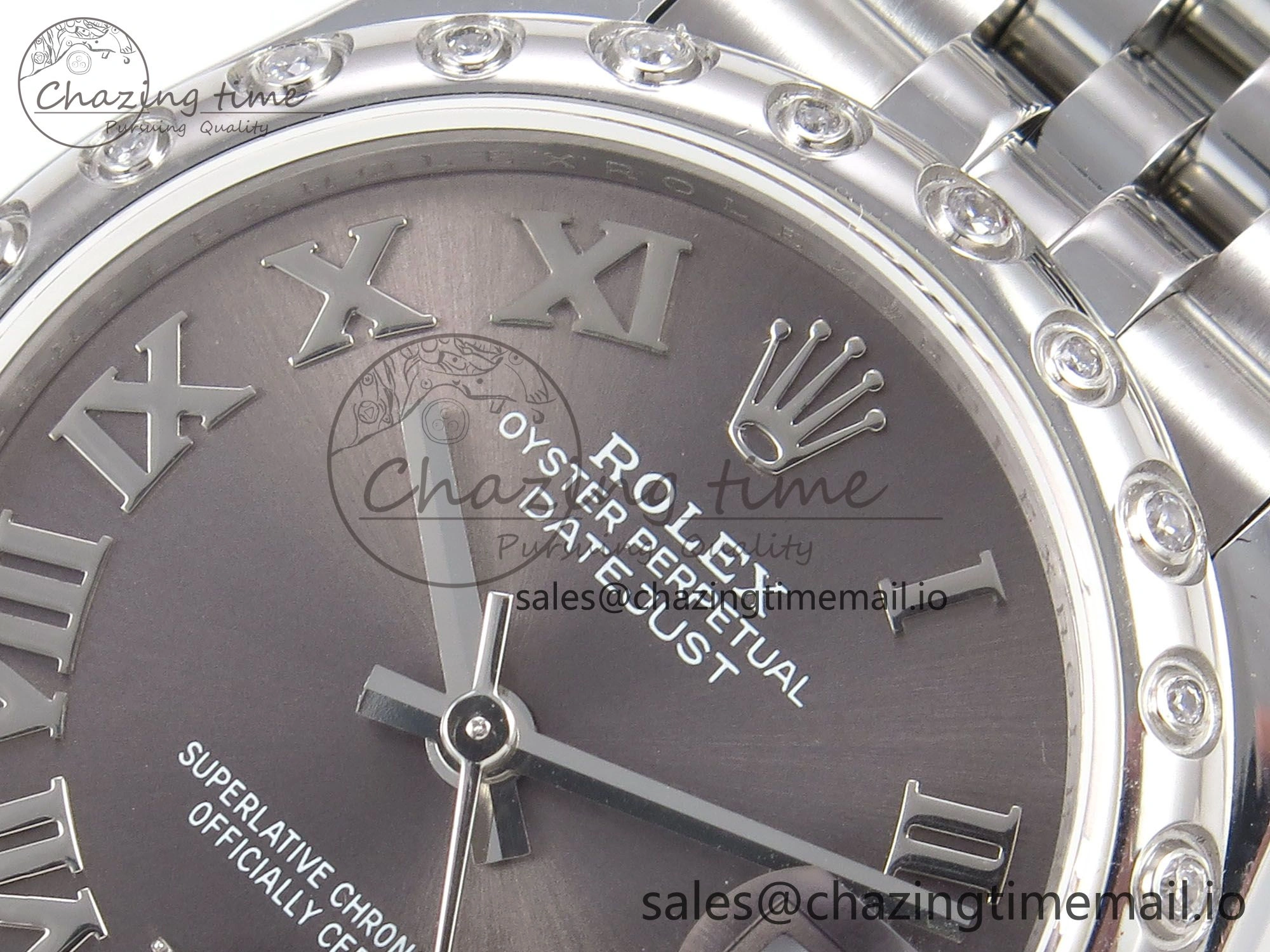 UrbanChic DateJust 31 278344RBR SS GMF 1:1 Best Edition 904L Steel Gray Roman Diamonds Dial on Jubilee Bracelet A 1159