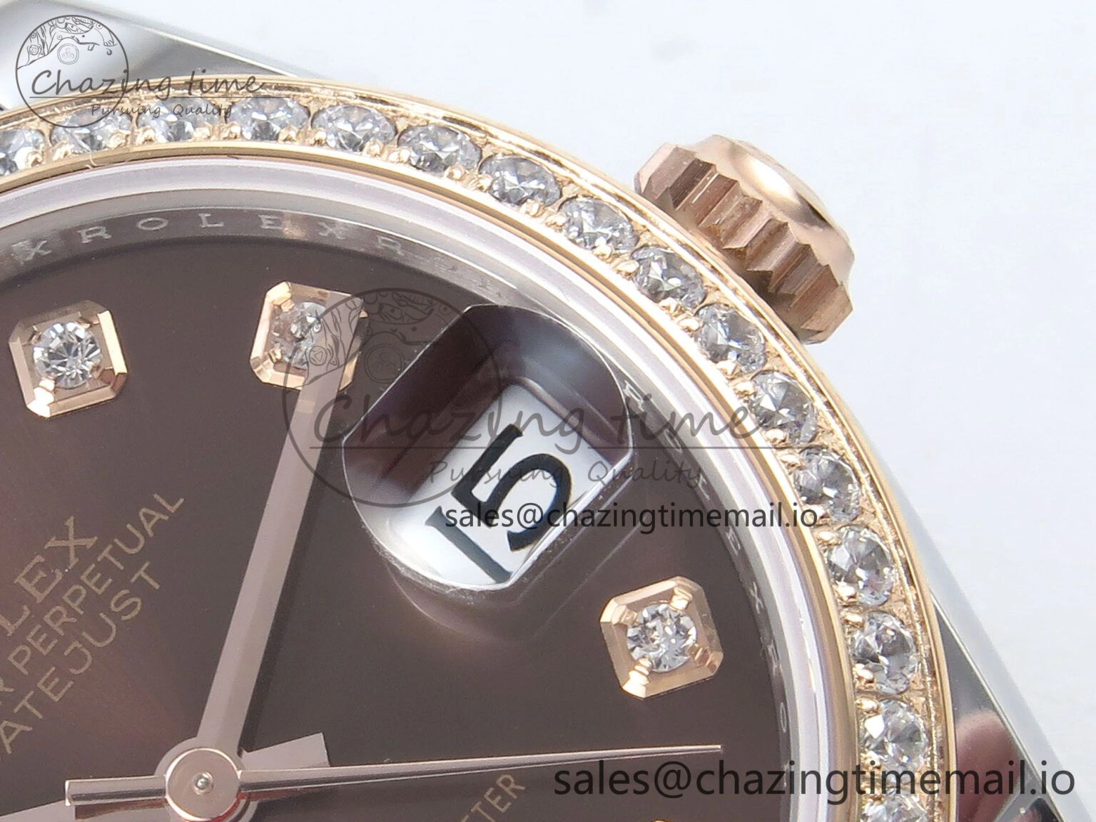 DateJust 31 278381RBR ARF 1:1 Best Edition 904L Steel Brown Diamonds Dial Diamonds Bezel on SS RG Jubilee Bracelet ETA Stylish 394