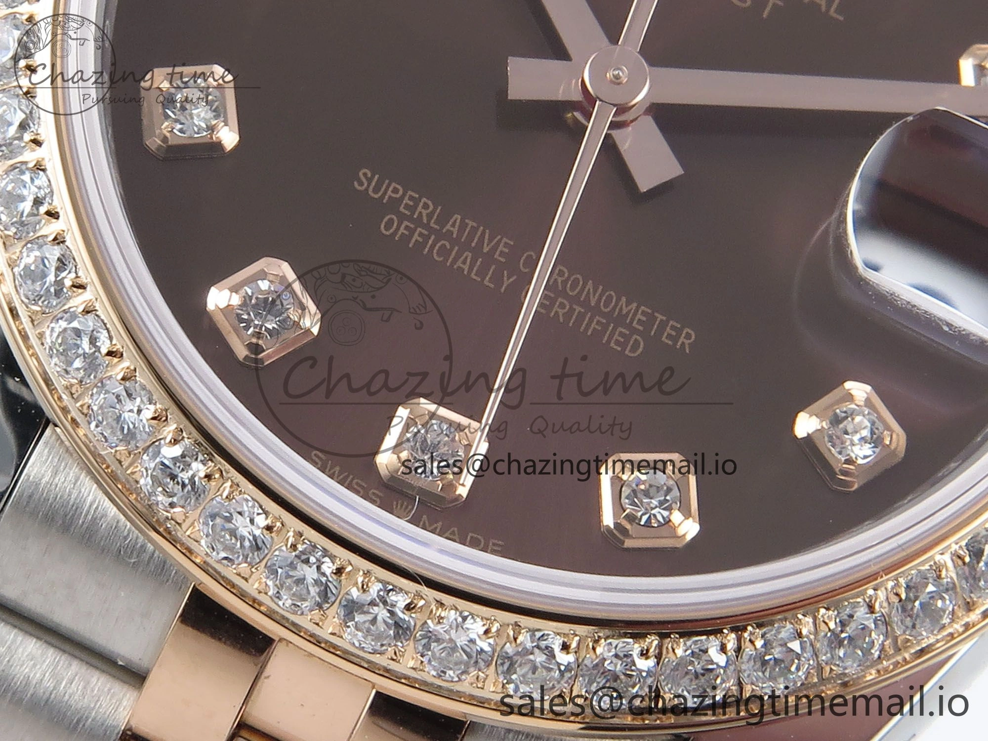 DateJust 31 278381RBR ARF 1:1 Best Edition 904L Steel Brown Diamonds Dial Diamonds Bezel on SS RG Jubilee Bracelet ETA Stylish 394