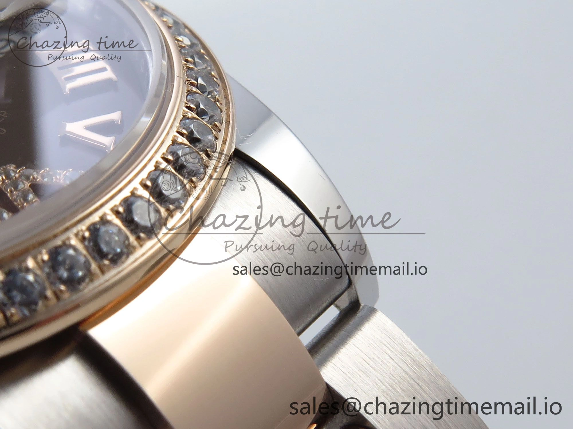 Lightweight DateJust 31 278381RBR ARF 1:1 Best Edition 904L Steel Brown Roman Diamonds Dial Diamonds Bezel on SS RG Oyster Bracelet ETA 385