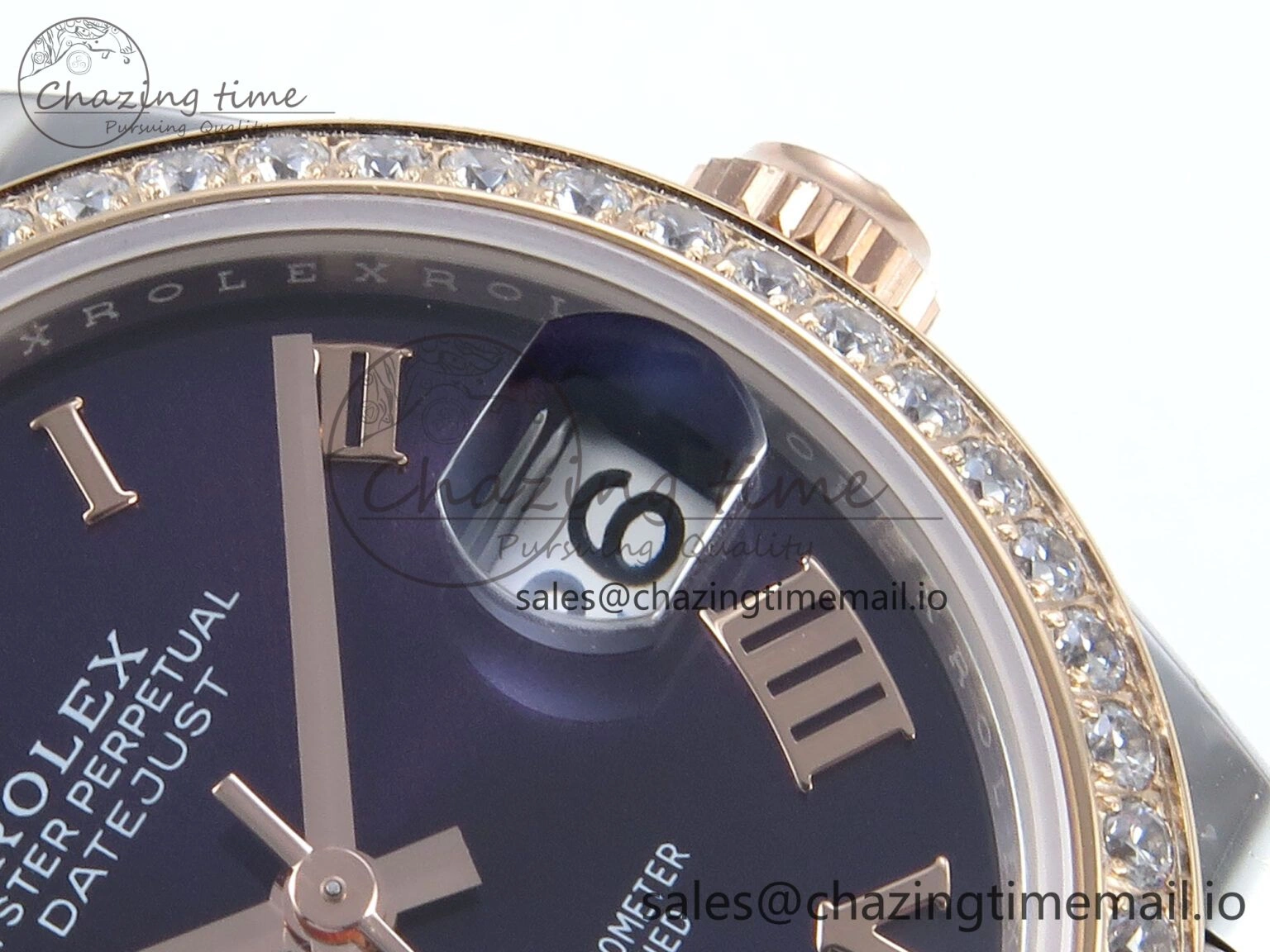 DateJust 31 278381RBR ARF 1:1 Best Edition 904L Steel Purple Roman Diamonds Dial Diamonds Bezel on SS RG Jubilee Bracelet ETA Affordable 389