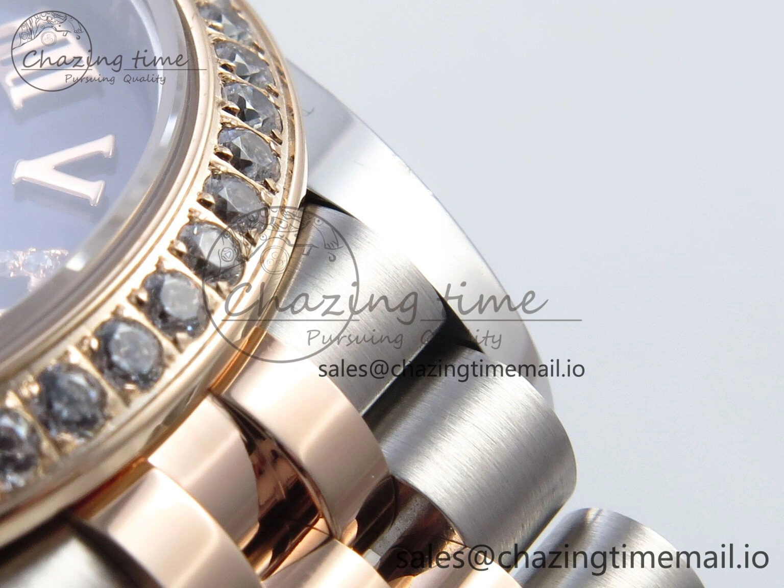 DateJust 31 278381RBR ARF 1:1 Best Edition 904L Steel Purple Roman Diamonds Dial Diamonds Bezel on SS RG Jubilee Bracelet ETA Affordable 389