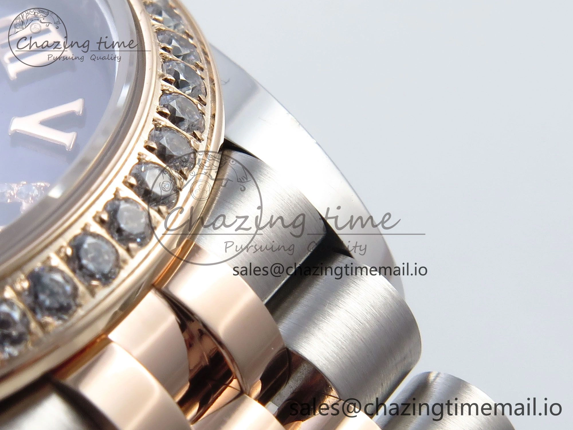 DateJust 31 278381RBR ARF 1:1 Best Edition 904L Steel Purple Roman Diamonds Dial Diamonds Bezel on SS RG Jubilee Bracelet ETA Affordable 389