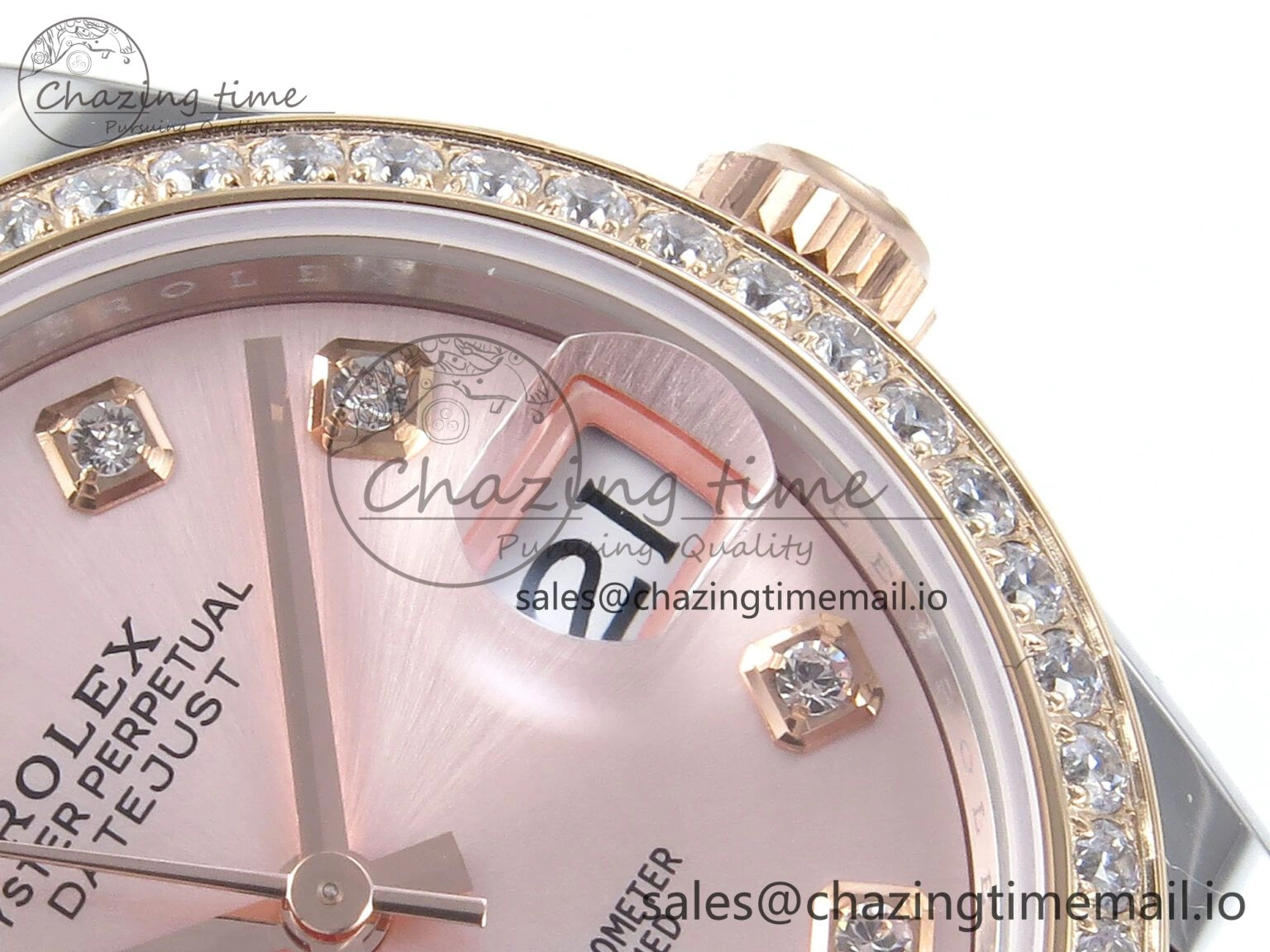 Compact DateJust 31 278381RBR ARF 1:1 Best Edition 904L Steel RG Diamonds Dial Diamonds Bezel on SS RG Jubilee Bracelet ETA 387