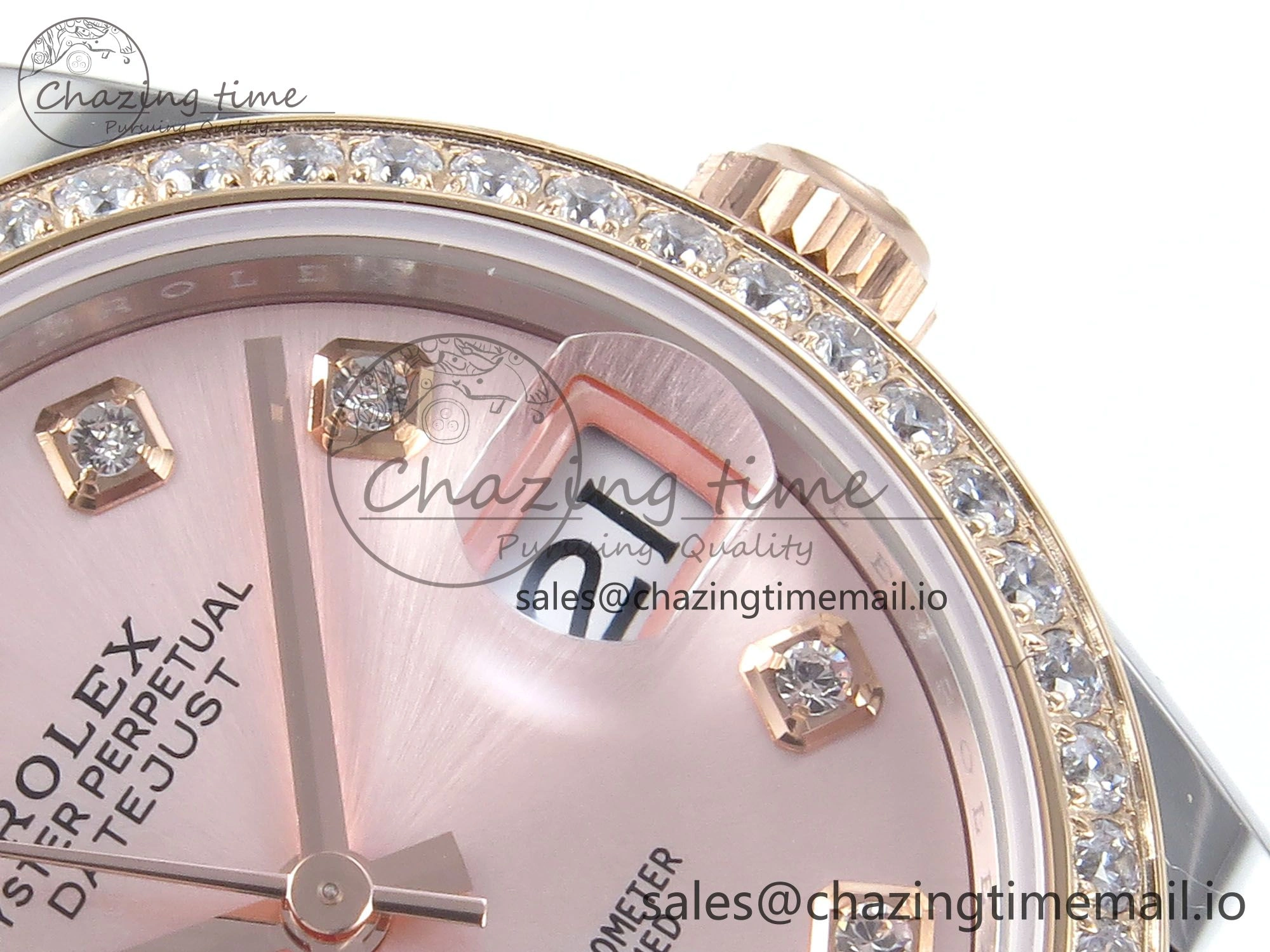 Compact DateJust 31 278381RBR ARF 1:1 Best Edition 904L Steel RG Diamonds Dial Diamonds Bezel on SS RG Jubilee Bracelet ETA 387