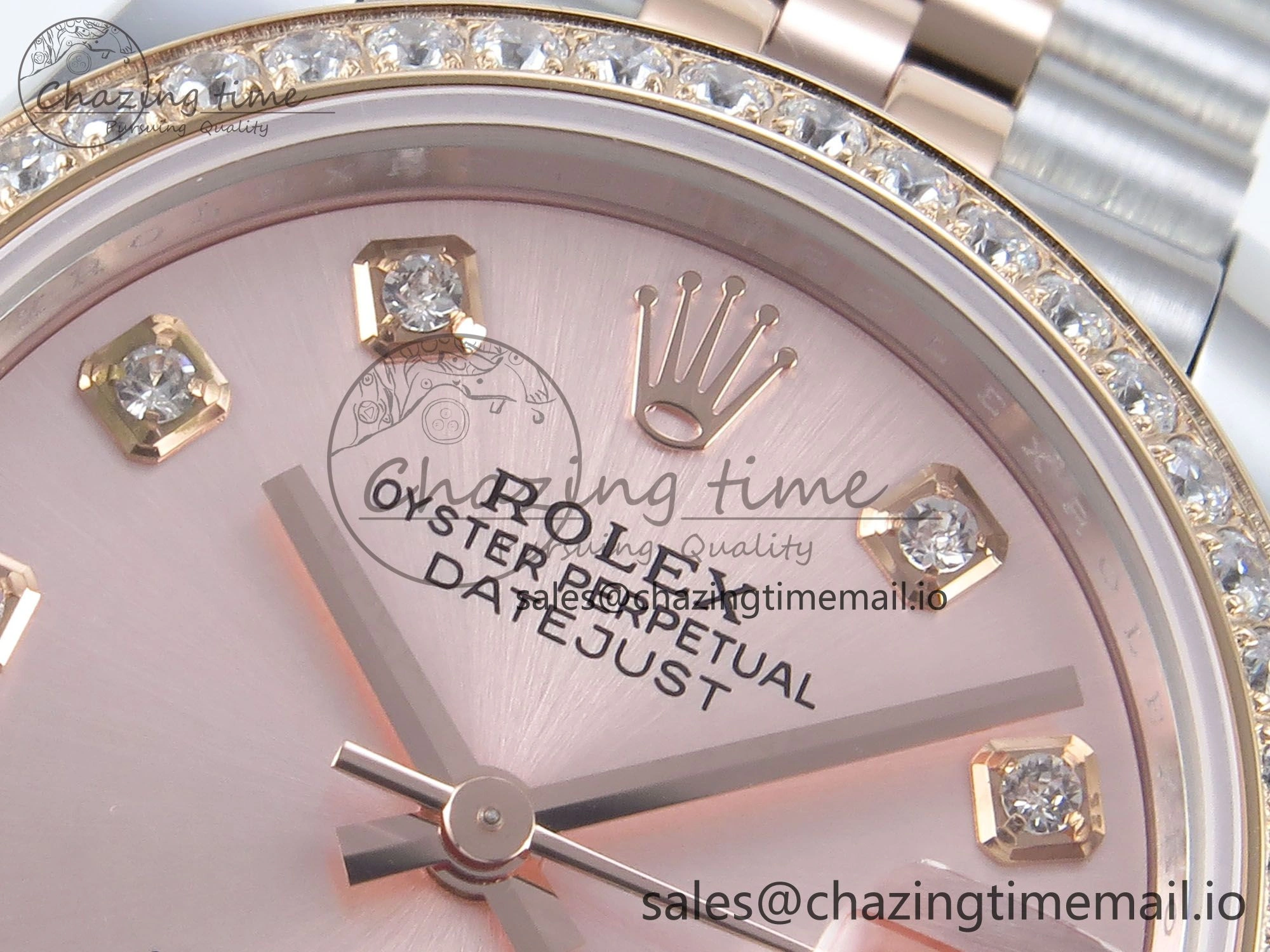 Compact DateJust 31 278381RBR ARF 1:1 Best Edition 904L Steel RG Diamonds Dial Diamonds Bezel on SS RG Jubilee Bracelet ETA 387